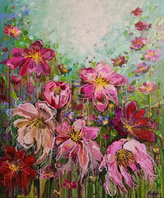 Pintura Floral Naturaleza Muerta Colorido Llamativo Inversión Libre Paisaje Abstracto