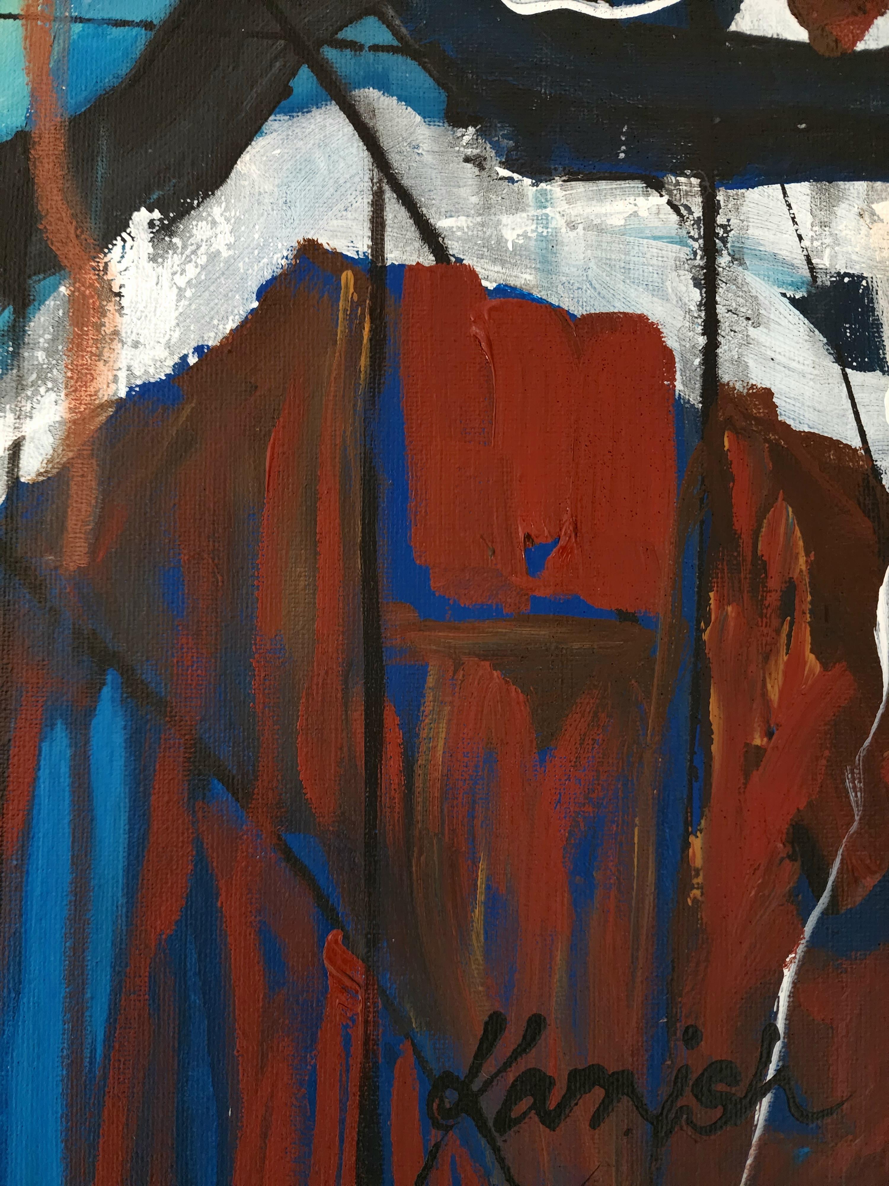 Painting Large Abstract Figures Animal Nature Soulful Earthy Calm Modern Bold For Sale 7