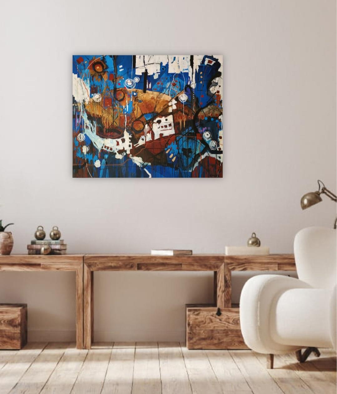 Painting Large Abstract Figures Animal Nature Soulful Earthy Calm Modern Bold For Sale 10