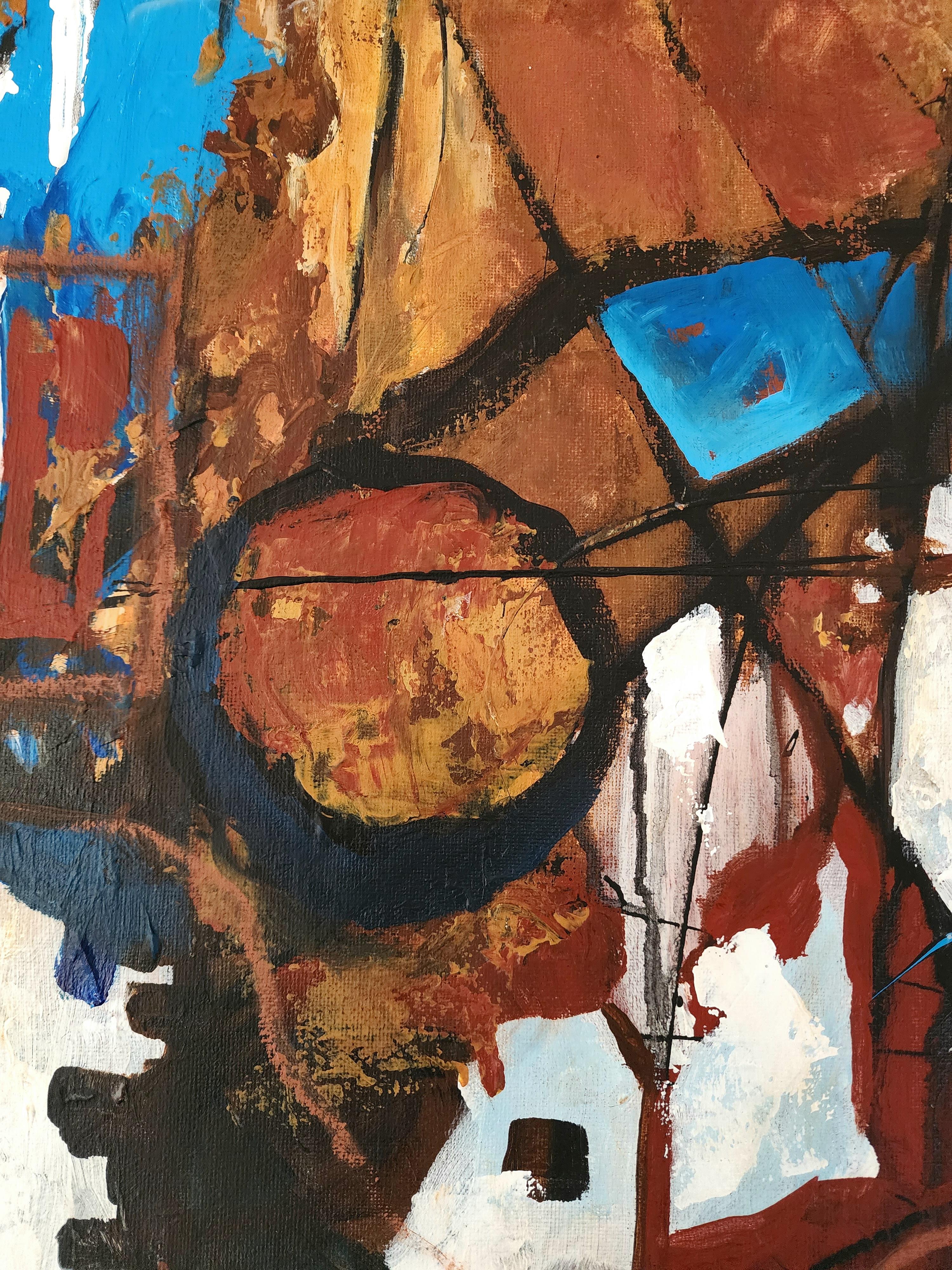 Painting Large Abstract Figures Animal Nature Soulful Earthy Calm Modern Bold For Sale 1