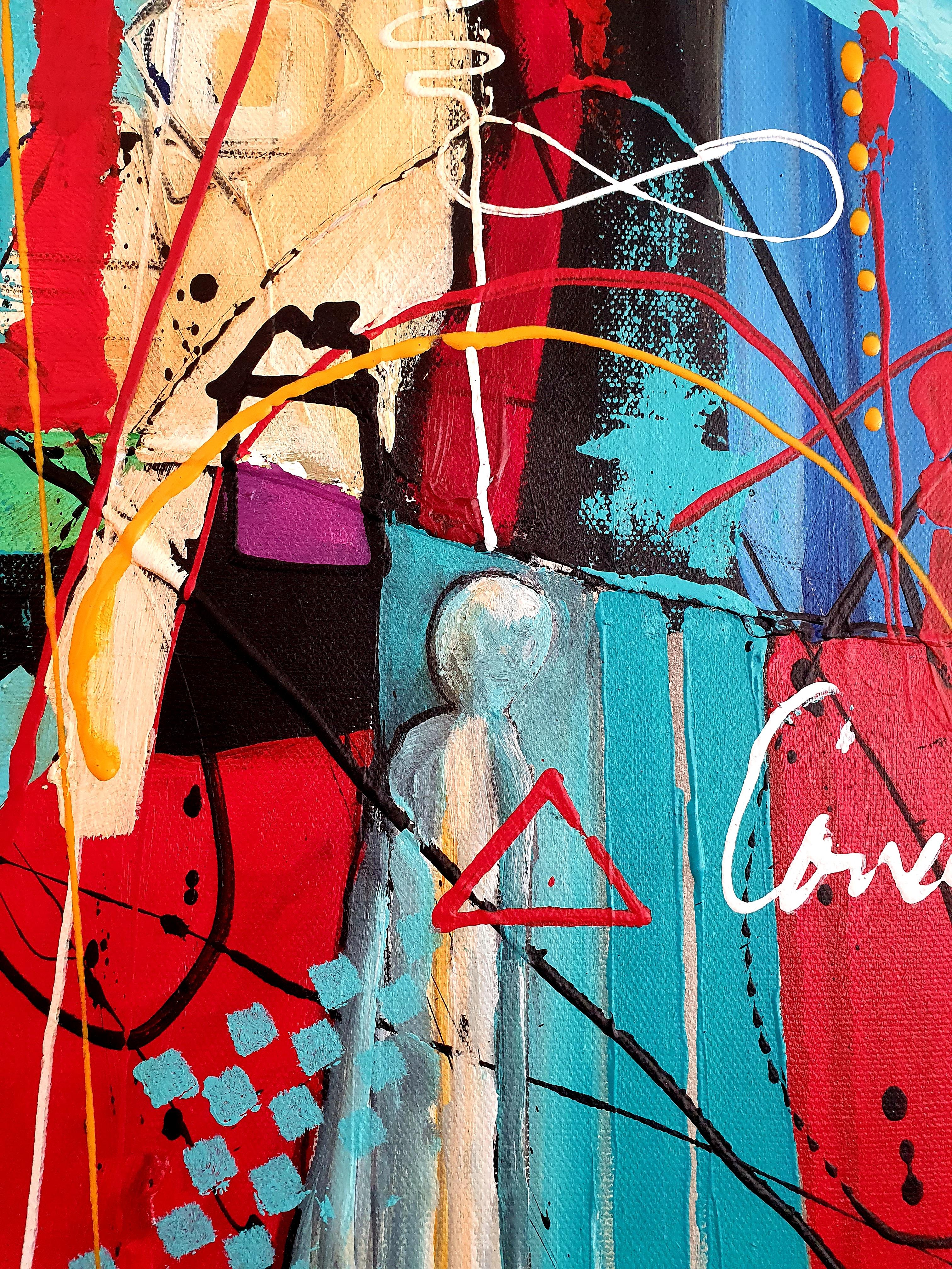 Painting, Modern, Abstract, Colorful, Contemporary, Invest, Artwork, Original - Brown Figurative Painting by Karnish Art