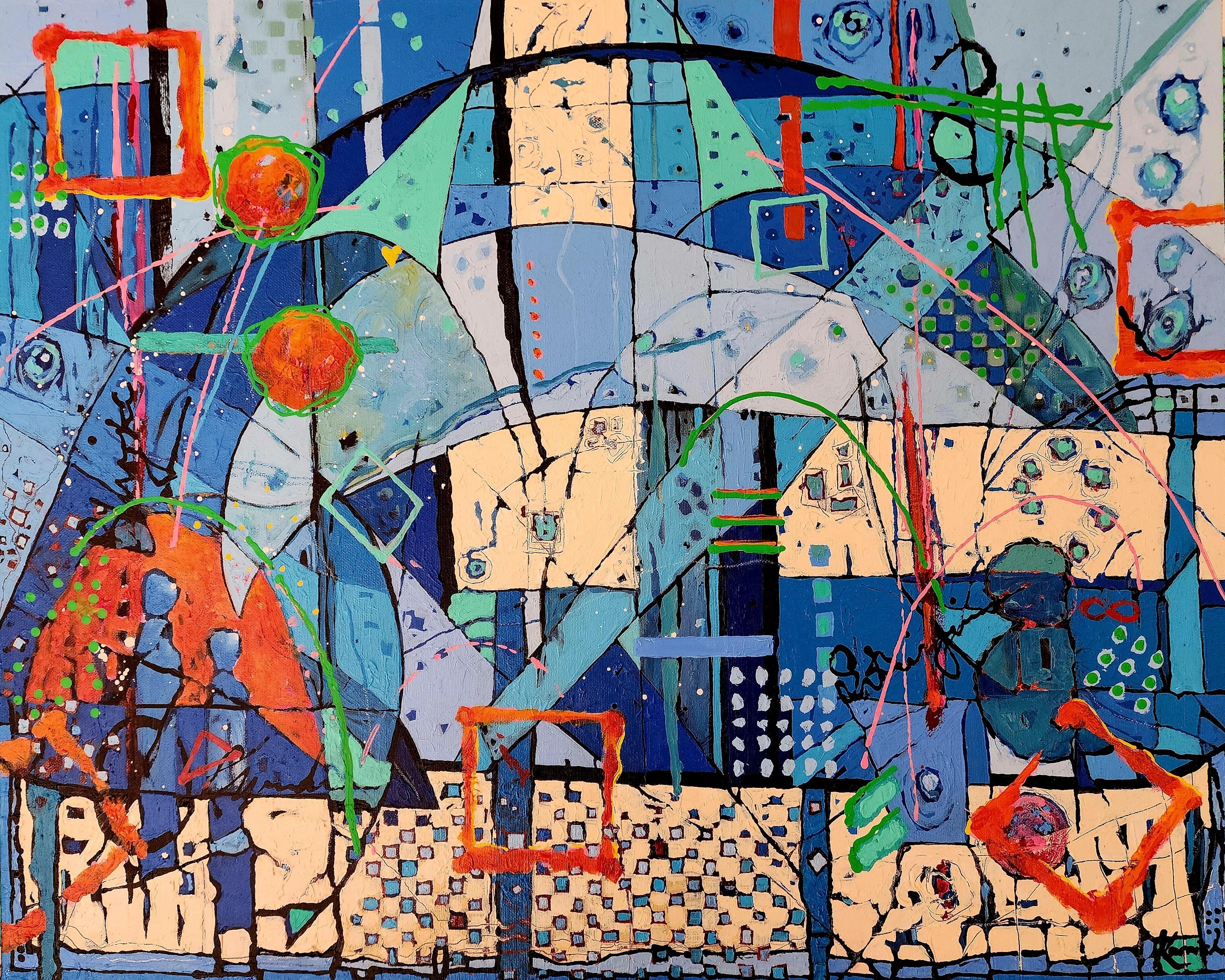 Abstract Painting di Karnish Art - Pittura, Moderno, Astratto, Colorato, Contemporaneo, Investire, Opera d'arte, Originale