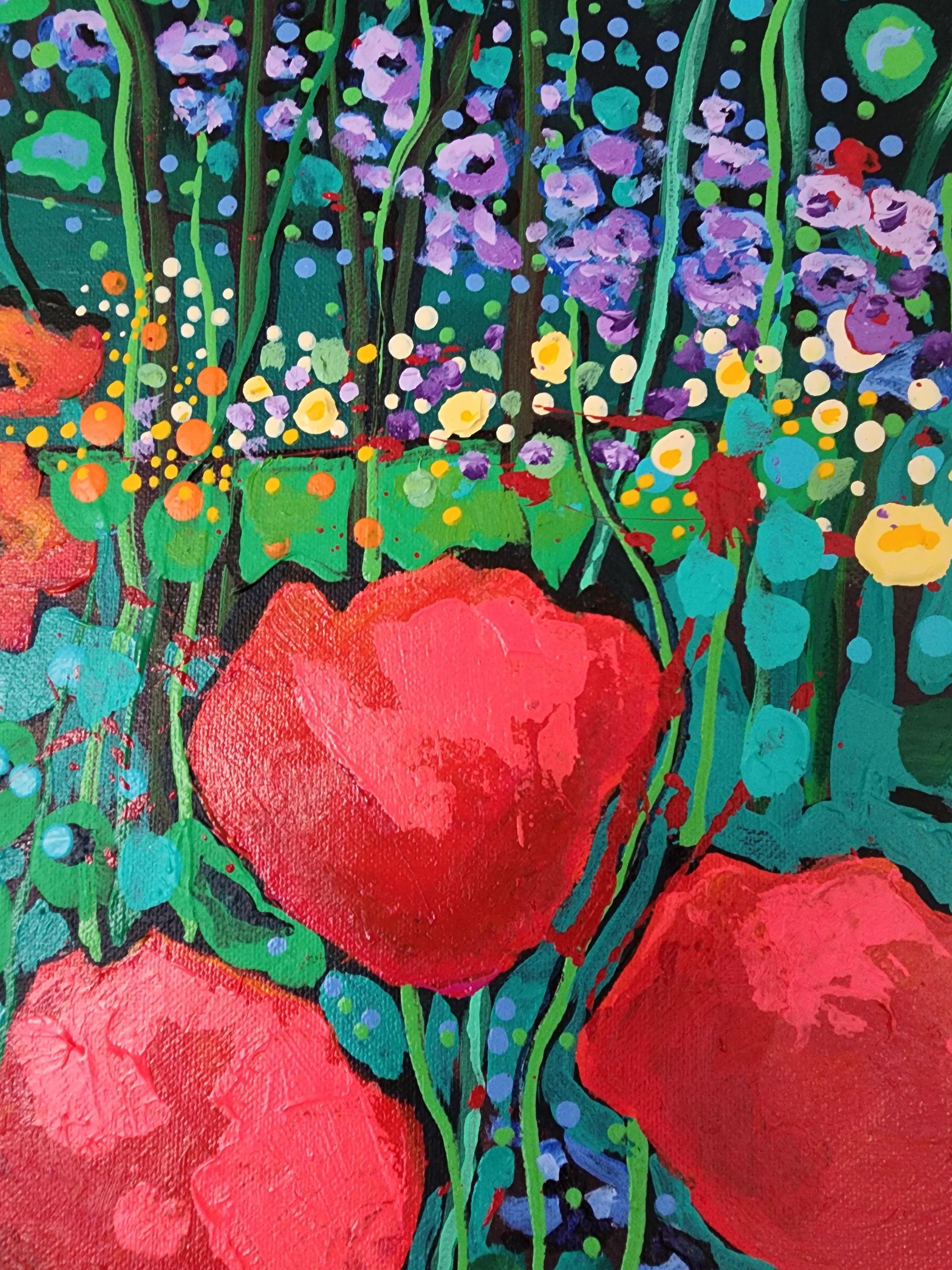 Pops of Poppies Landscape Floral Colorful Flowers Nature Mother Earth en vente 6