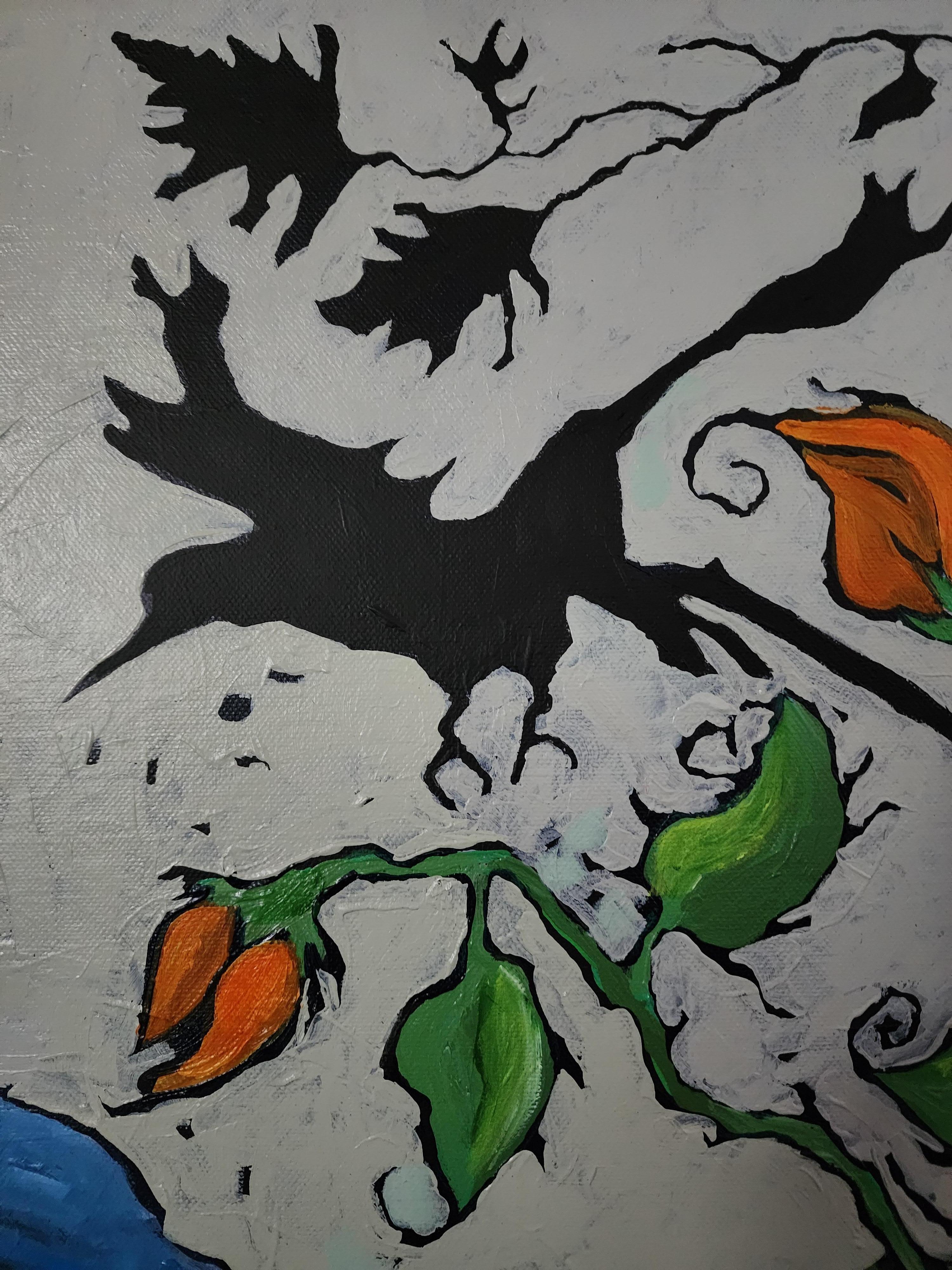 Retrato Pintura Atrevida Sabiduría Maximalismo Declaración Contemporáneo Abstracto Flor - Painting Moderno de Karnish Art