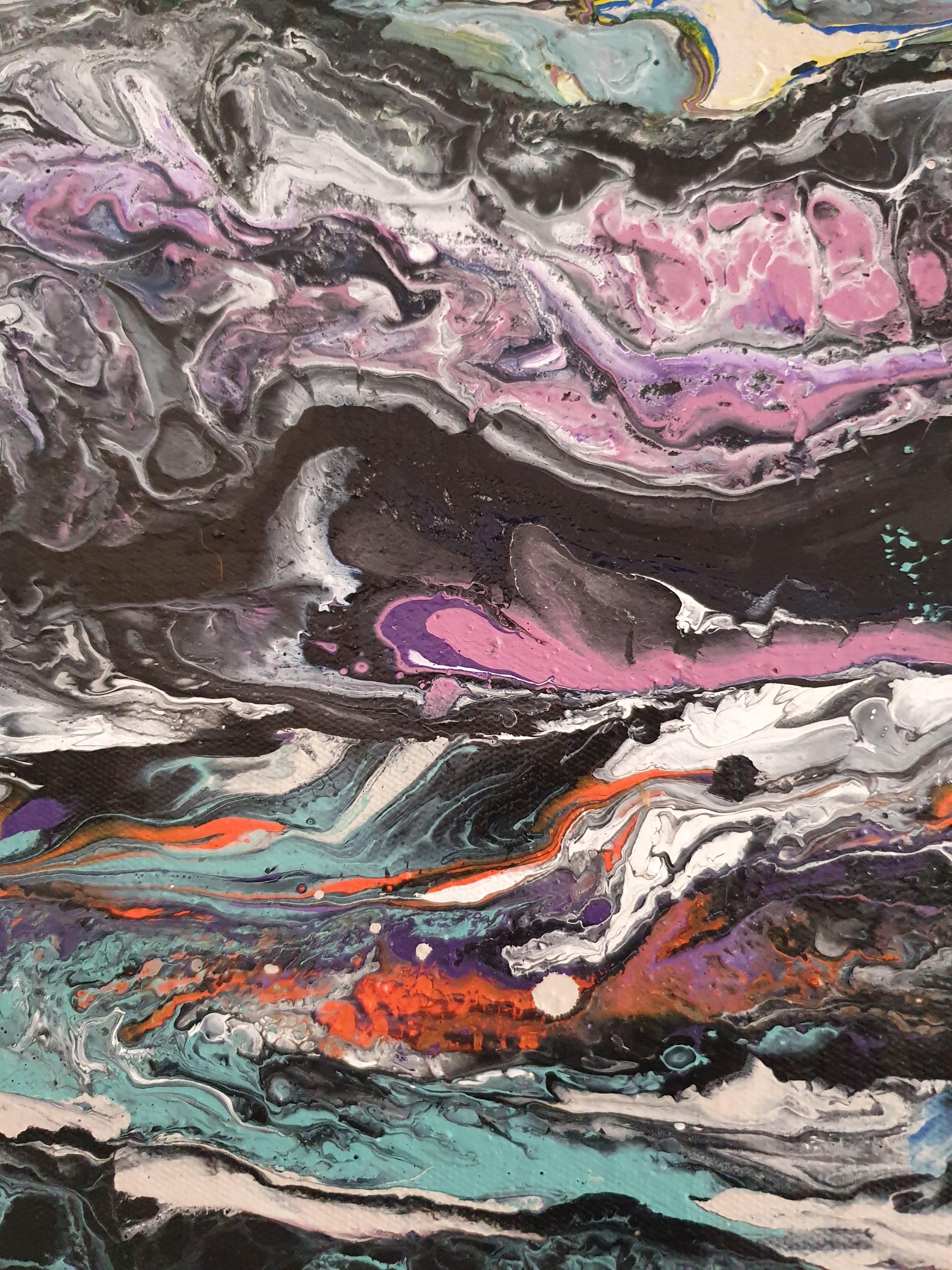 Portrait Painting Contemplation Africa Bold Flow Dream Striking Investment Gold - Black Abstract Painting by Karnish Art