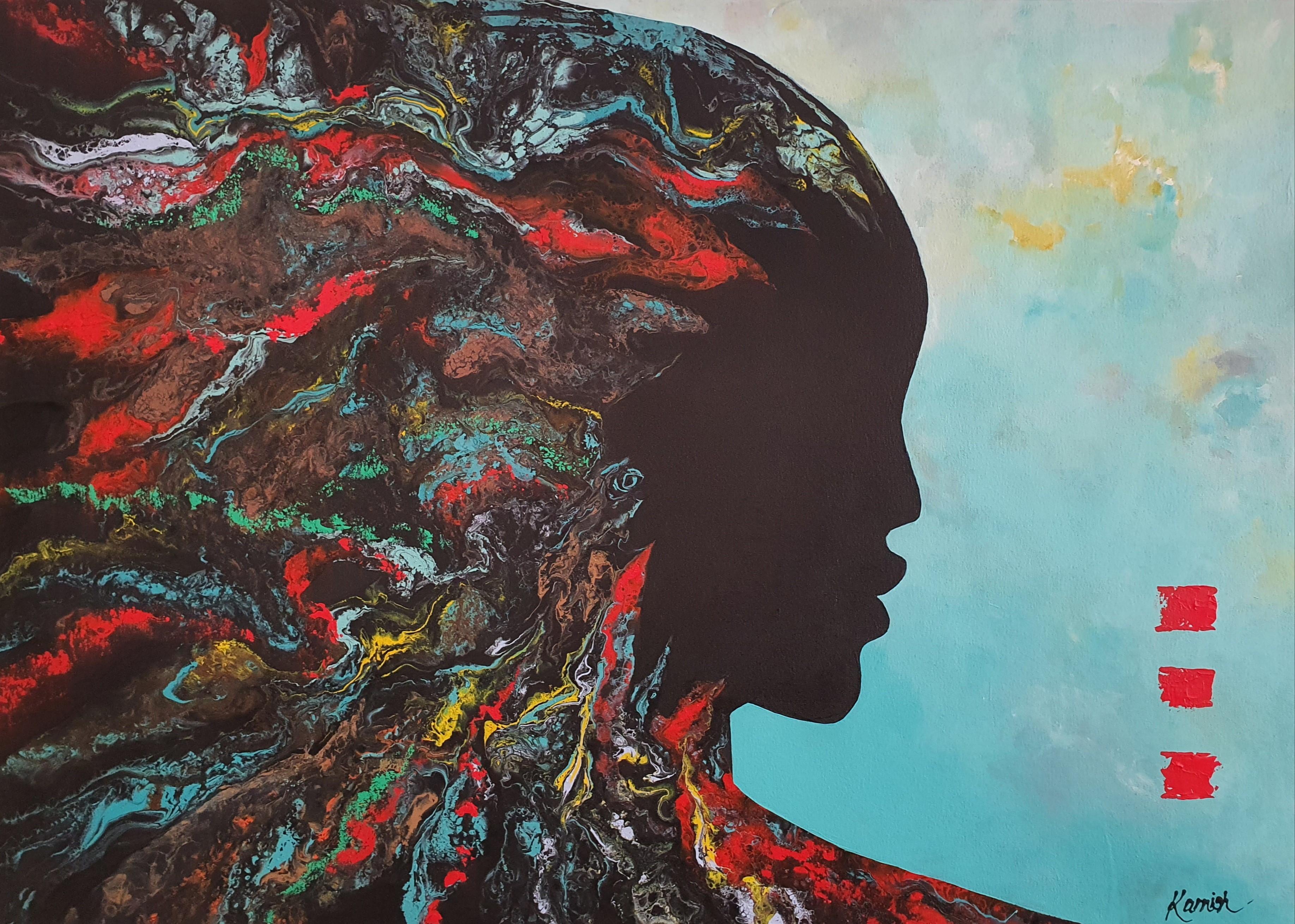 Portrait Painting Contemplation Africa Bold Flow Dream Striking Investment Gold For Sale 8