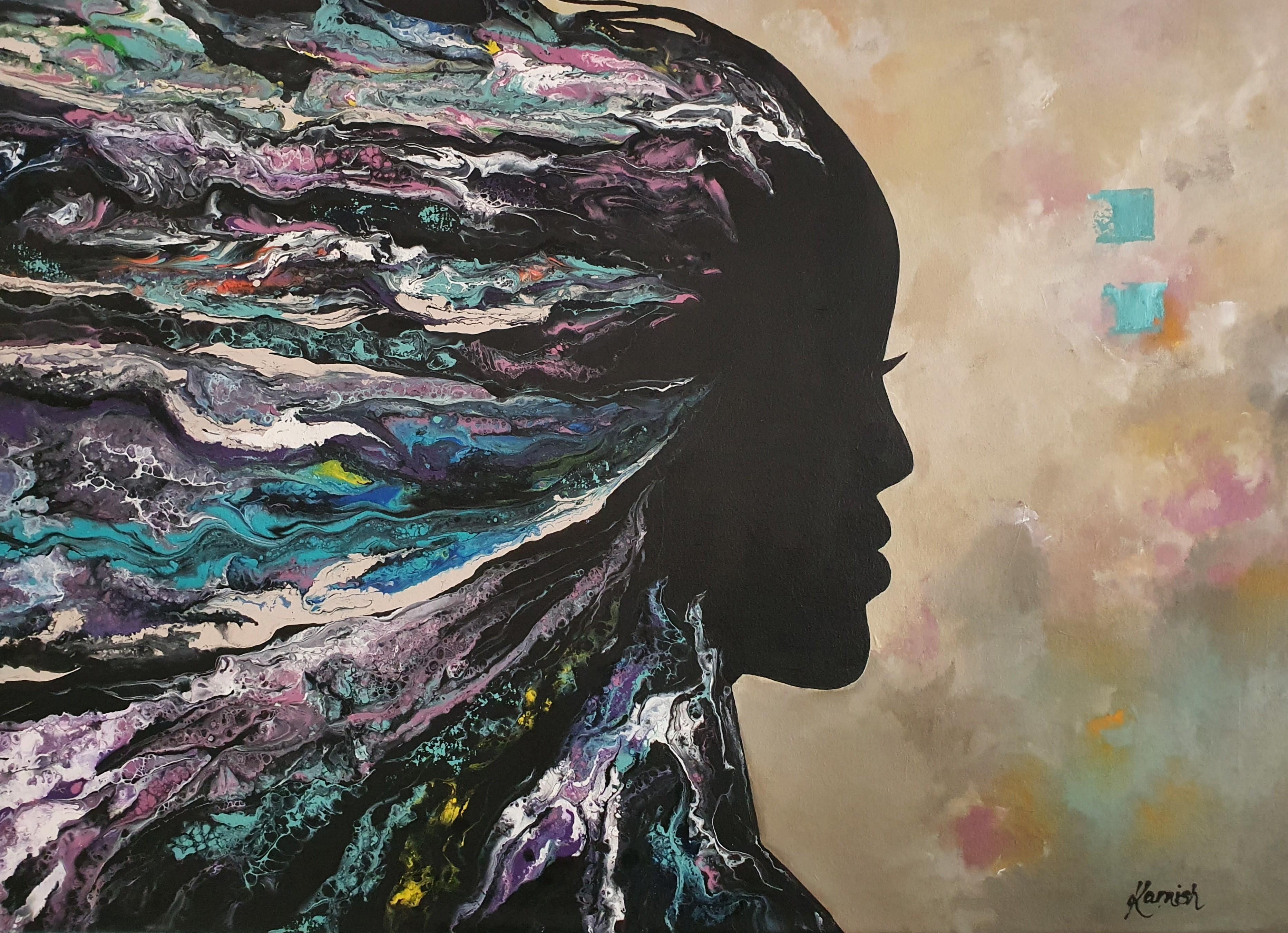 Portrait Painting Contemplation Africa Bold Flow Dream Striking Investment Gold