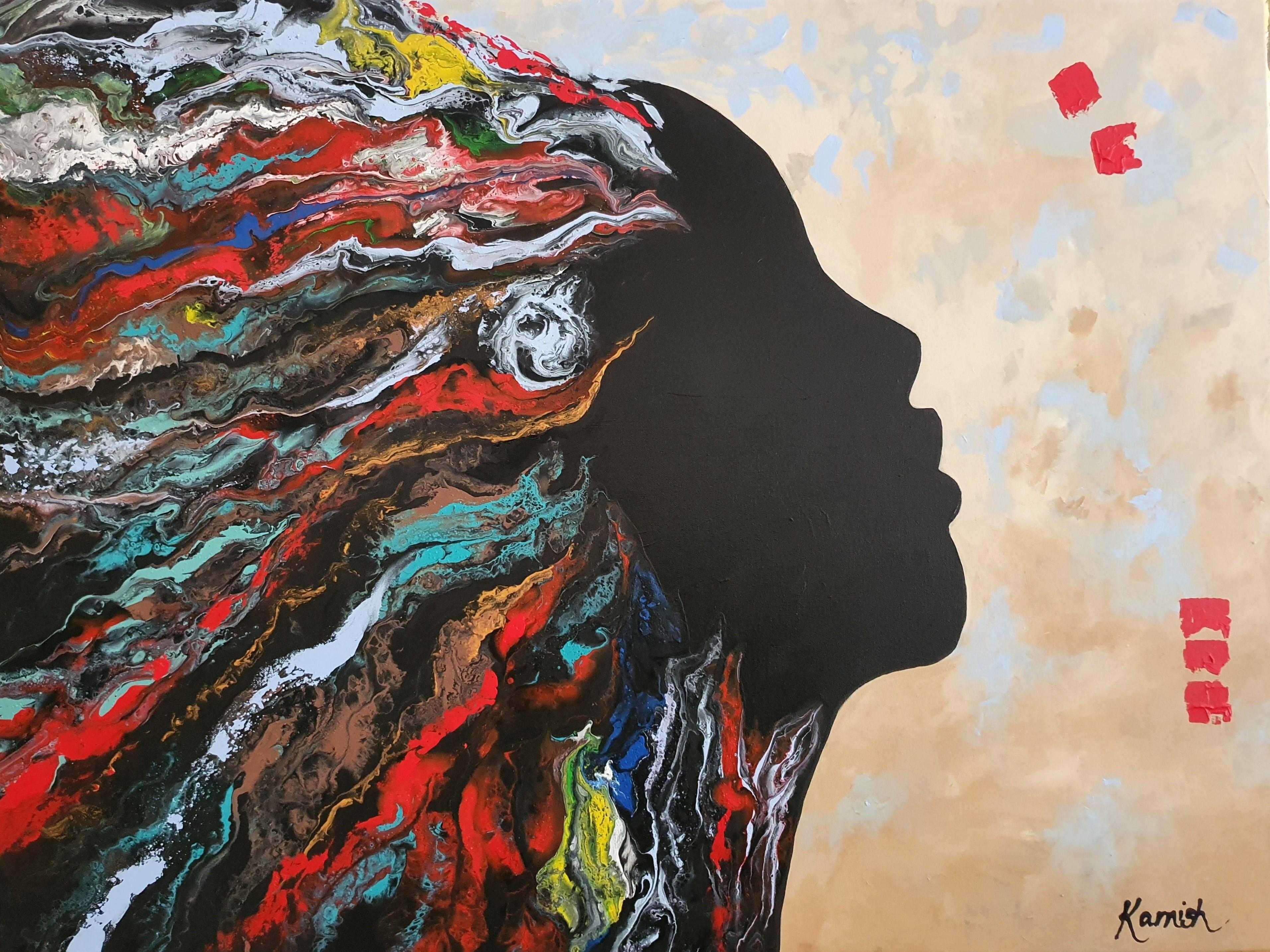 Portrait Painting Longing Africa Bold Flow Desire Striking Invest Gold Sensual For Sale 8