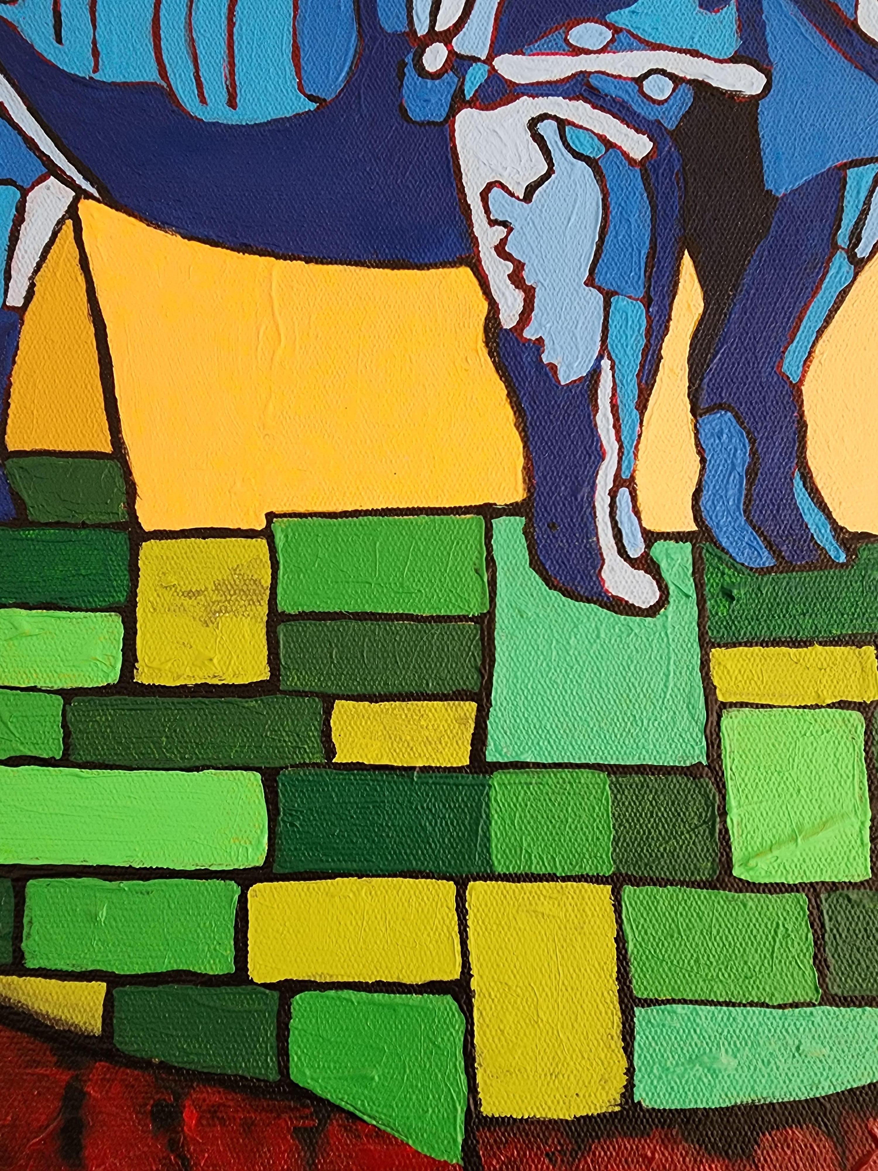 Quintessenza, Potere, Libertà, Astratto, Rinoceronte, Africa, Geometrico, Colore, Investire in vendita 12