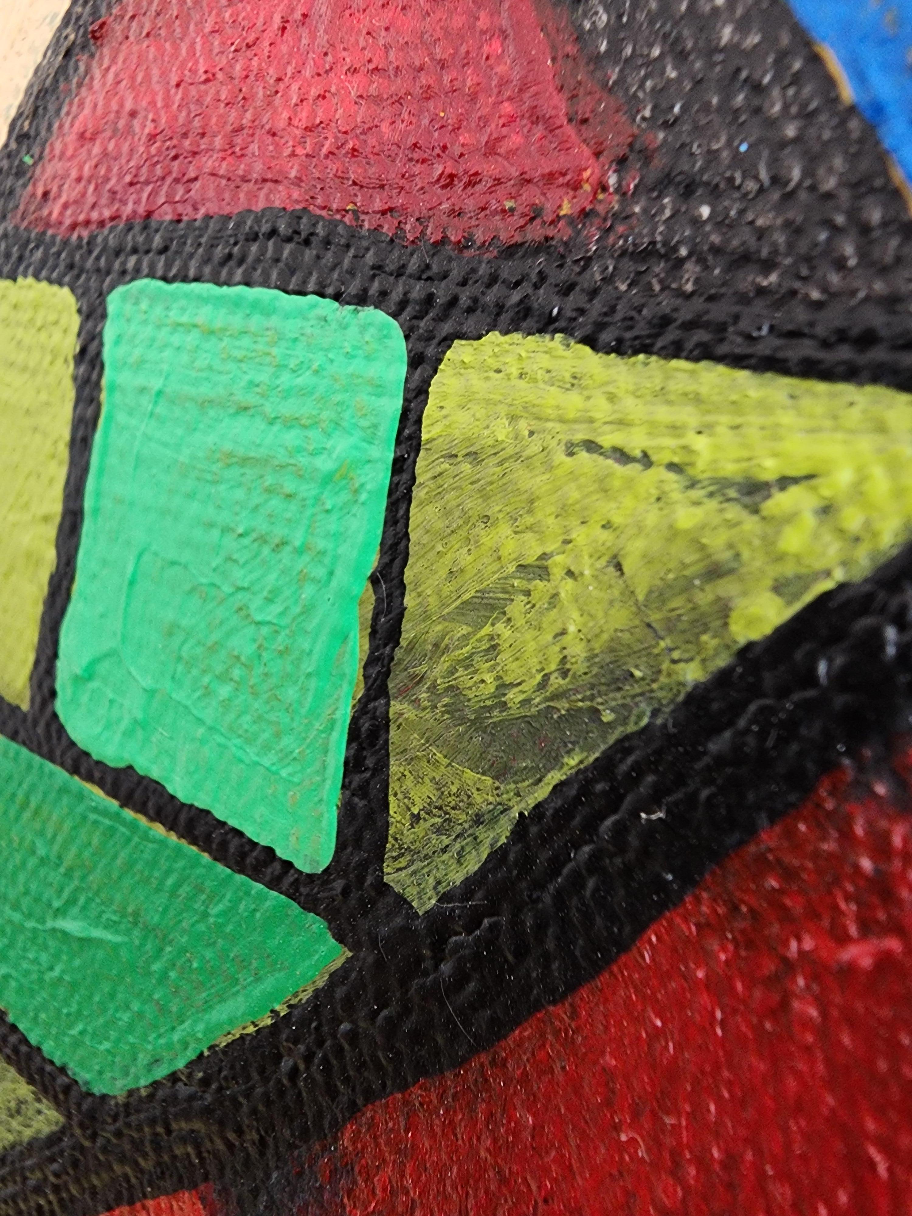 Quintessenza, Potere, Libertà, Astratto, Rinoceronte, Africa, Geometrico, Colore, Investire - Painting Espressionismo astratto di Karnish Art