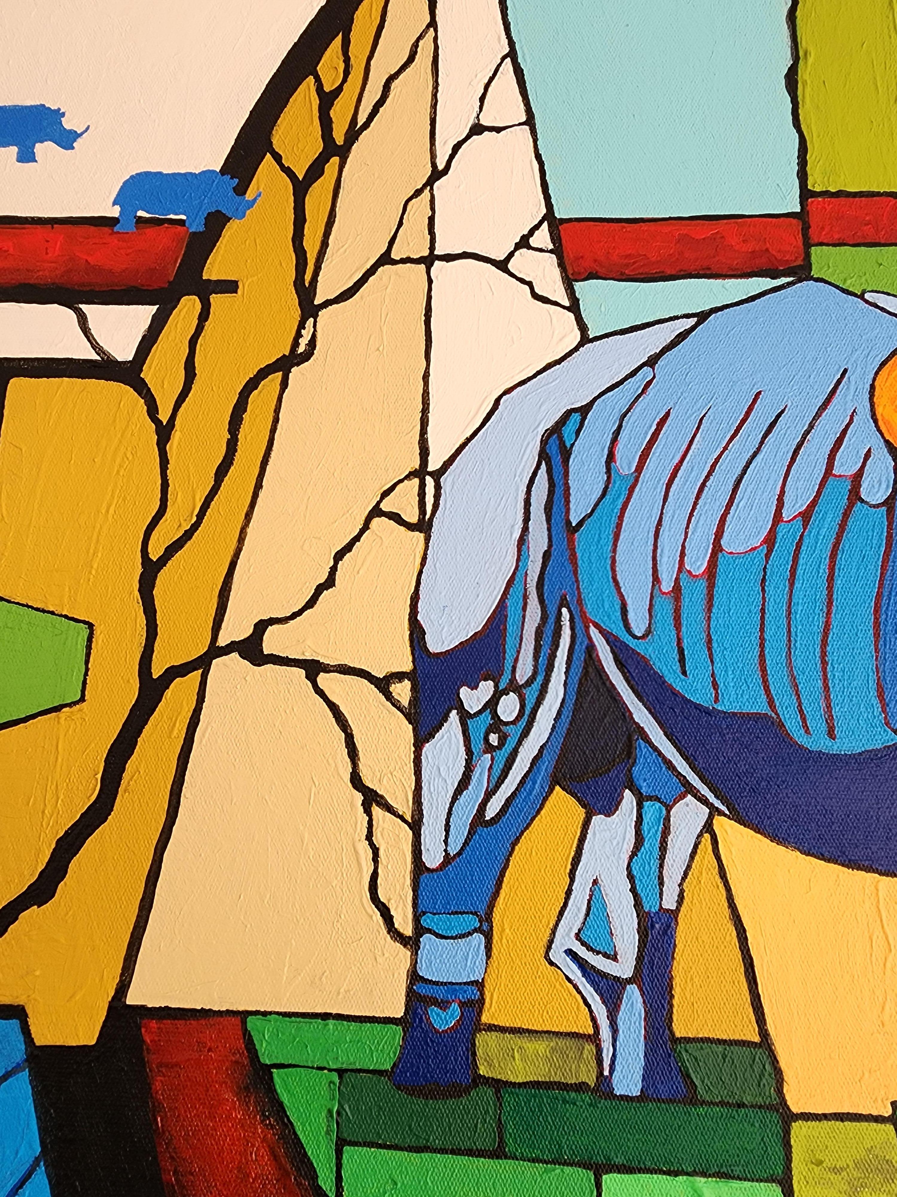 Quintessenza, Potere, Libertà, Astratto, Rinoceronte, Africa, Geometrico, Colore, Investire in vendita 4