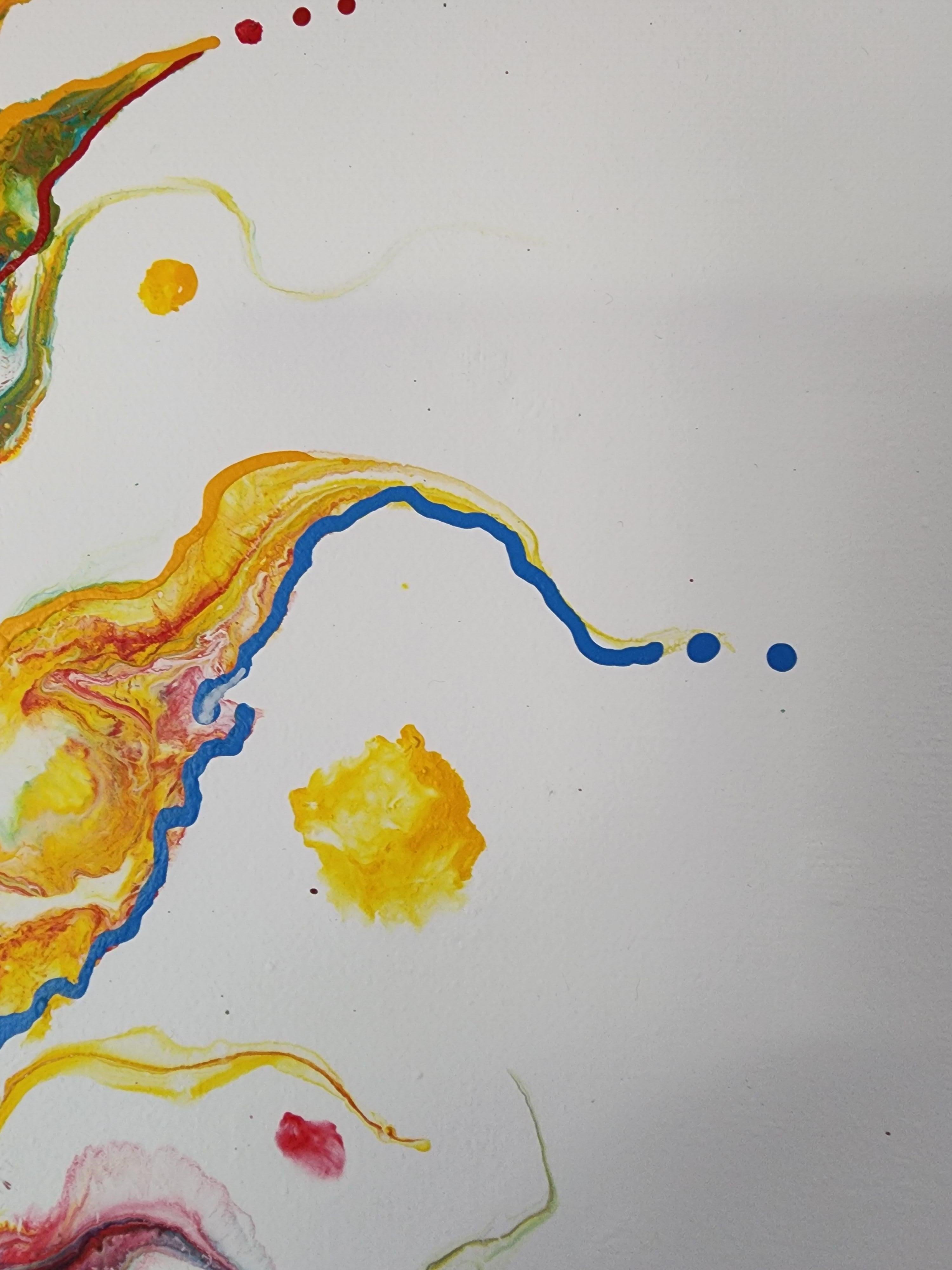 Rainbow Fire Abstract Expression Flow Color Bold Statement Joy Painting Pop For Sale 4