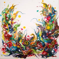 Rainbow Fire - Painting Abstract Expression Flow Bold Statement Joy Painting Pop