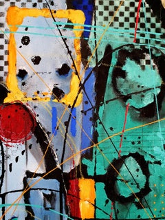 Reflection Painting Large Contemporary Striking Bold Invest Blue Abstract Alive