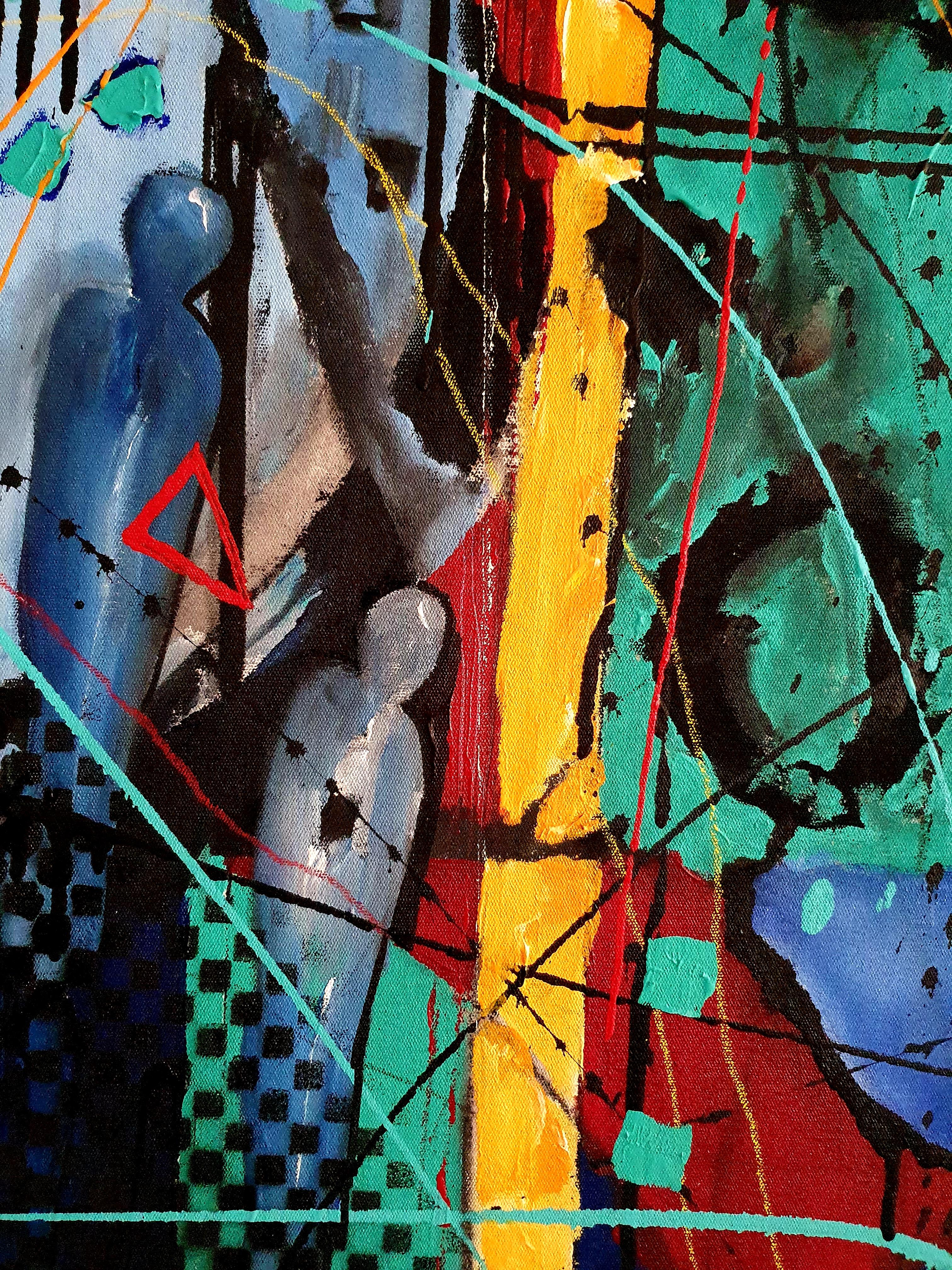 Title: Reflection 

Painting Large Contemporary Striking Bold Invest Blue Abstract Alive

This work portrays Reflection... Going inward to find solitude in stillness and peace.

Pastels, spray-paint, acrylics, mark making and pencils where used with