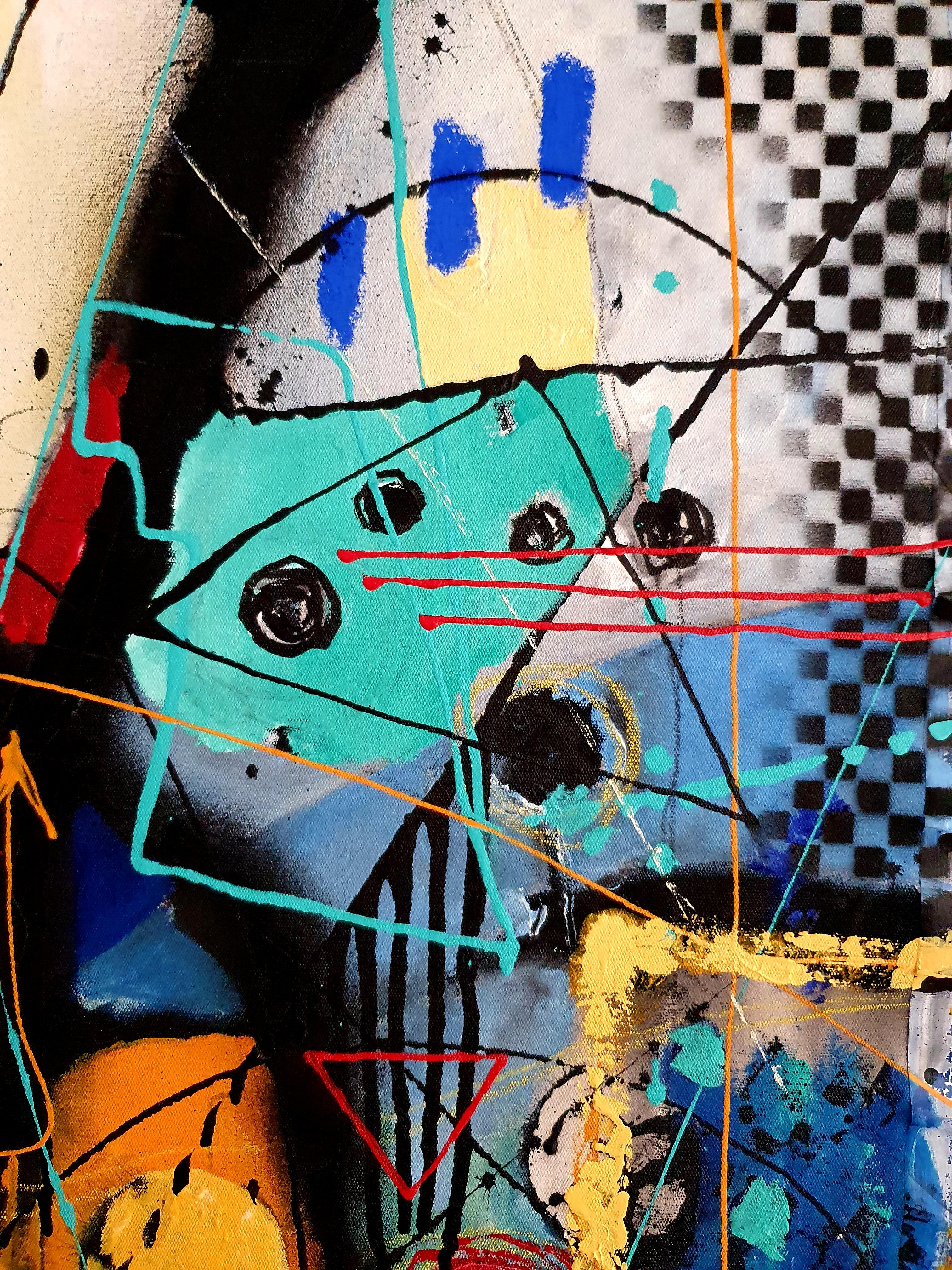 Reflection Painting Large Contemporary Striking Bold Invest Blue Abstract Alive For Sale 3