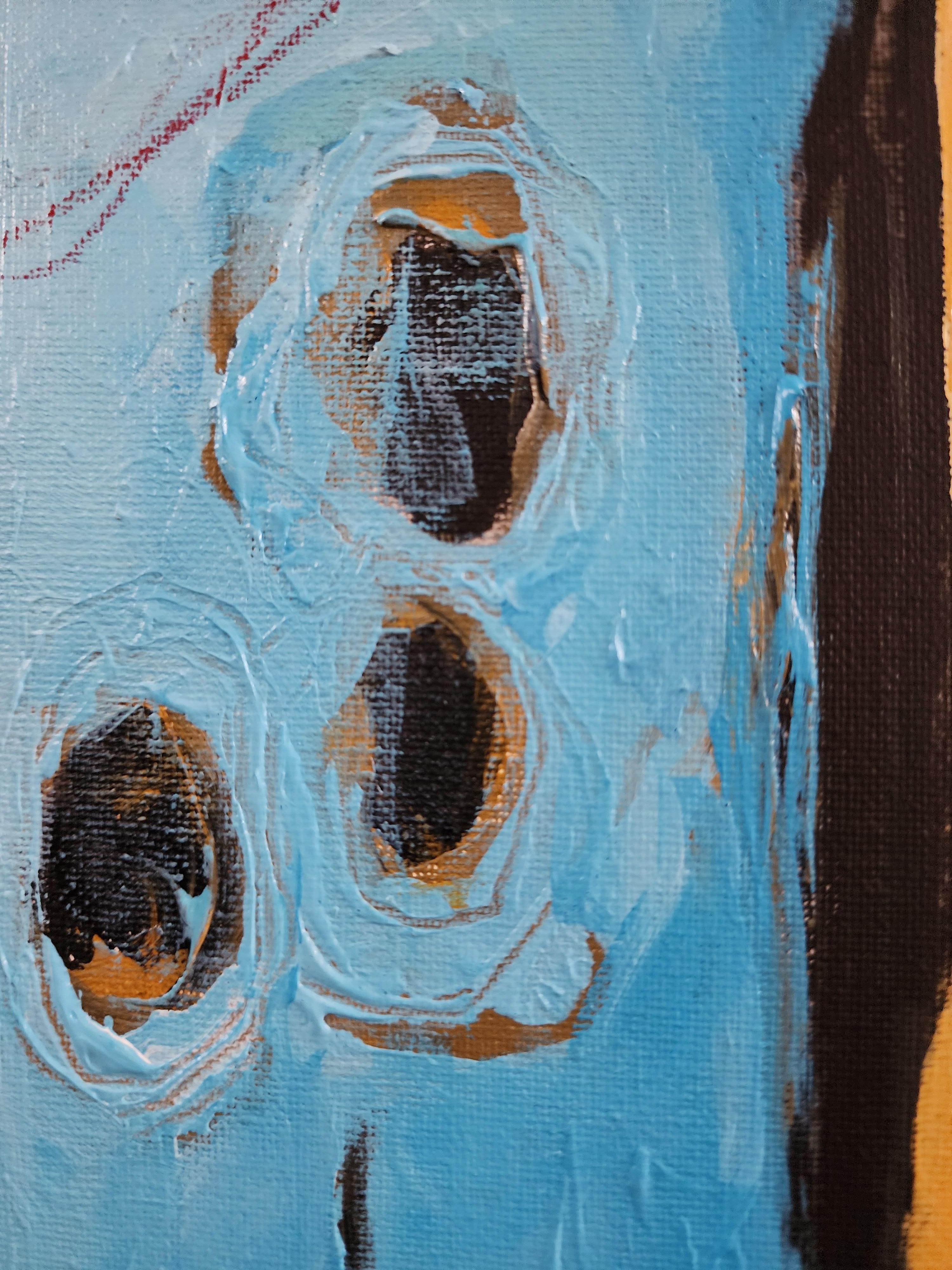 Erneuerung - Gemälde Diptychon Abstrakt Zeitgenössisch Fett Blau Grün Flora Einzigartig im Angebot 7