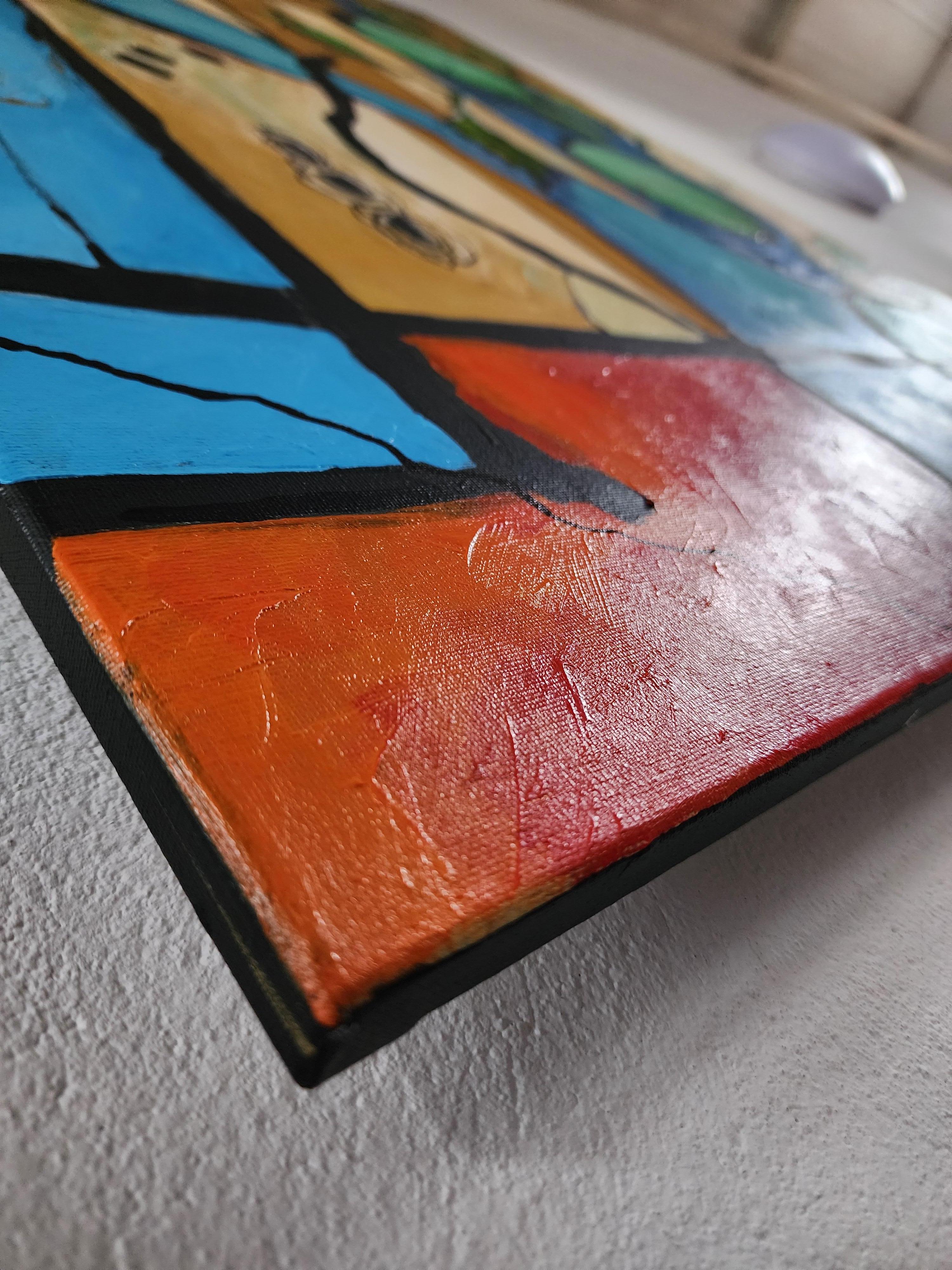 Erneuerung - Gemälde Diptychon Abstrakt Zeitgenössisch Fett Blau Grün Flora Einzigartig im Angebot 13