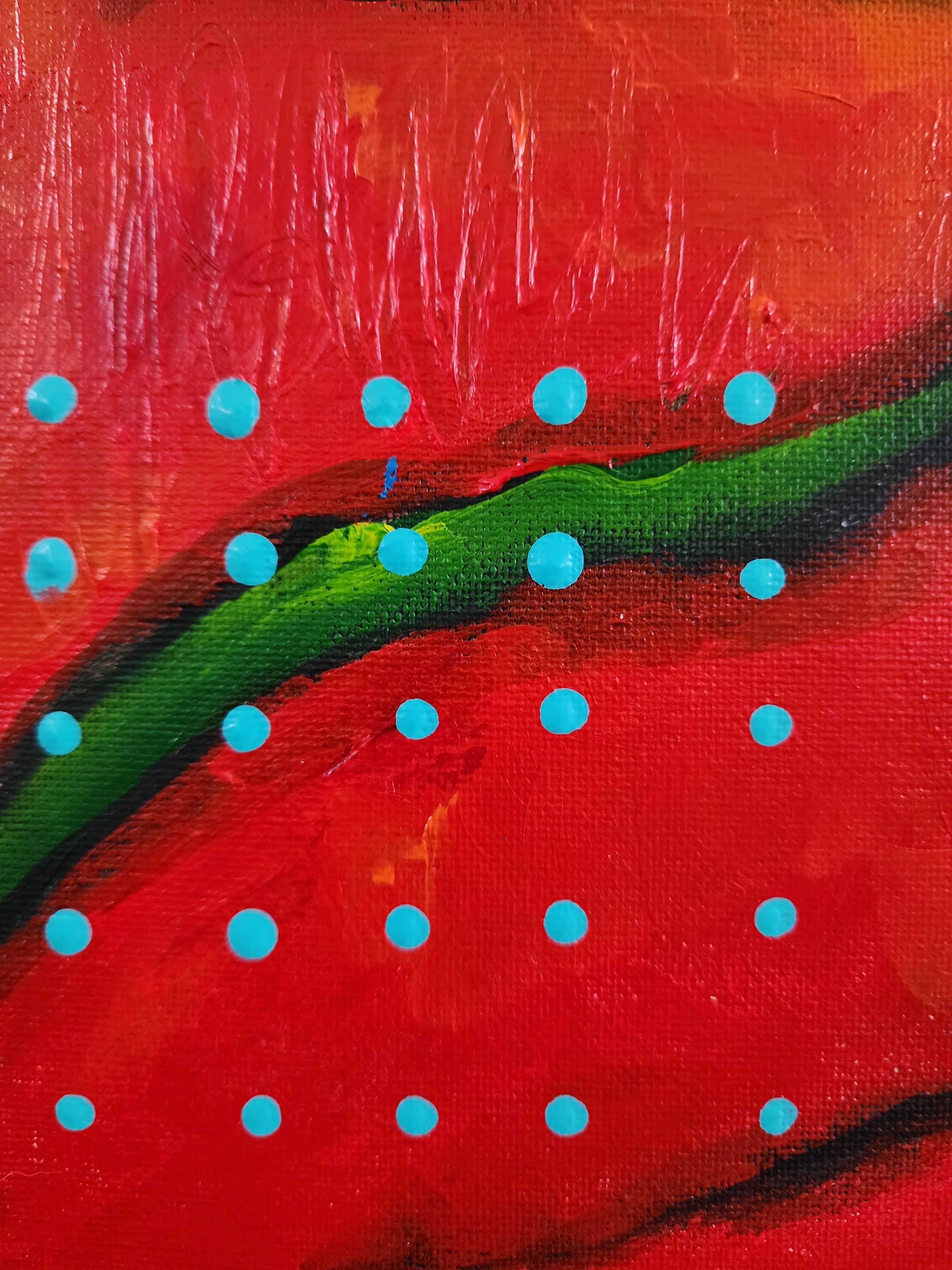 Erneuerung - Gemälde Diptychon Abstrakt Zeitgenössisch Fett Blau Grün Flora Einzigartig im Angebot 1