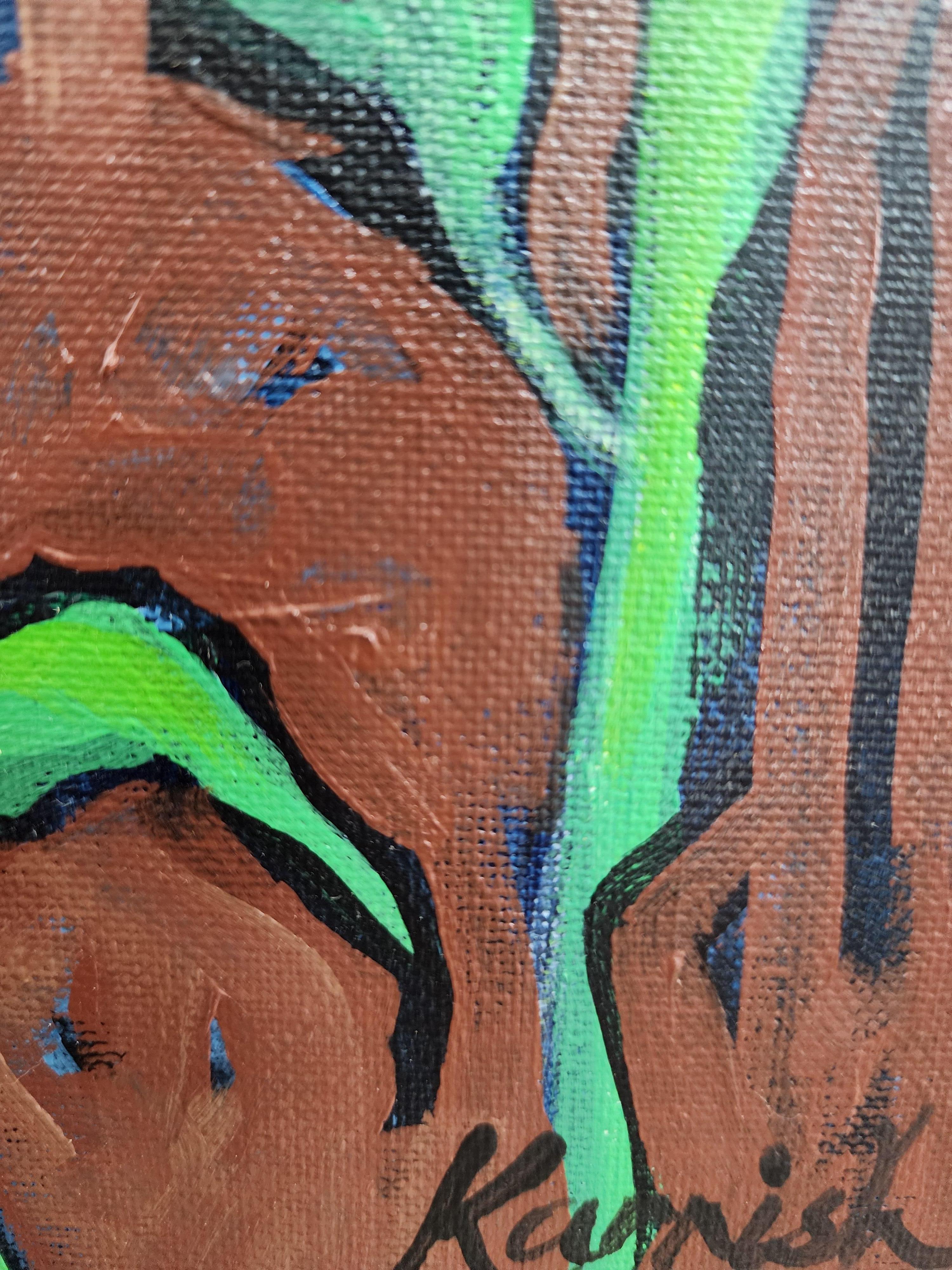 Slow Soft Summer - Floral, Abstracto, Contemporáneo, Naturaleza, Tonos suaves, Original - Still-Life Painting Negro de Karnish Art