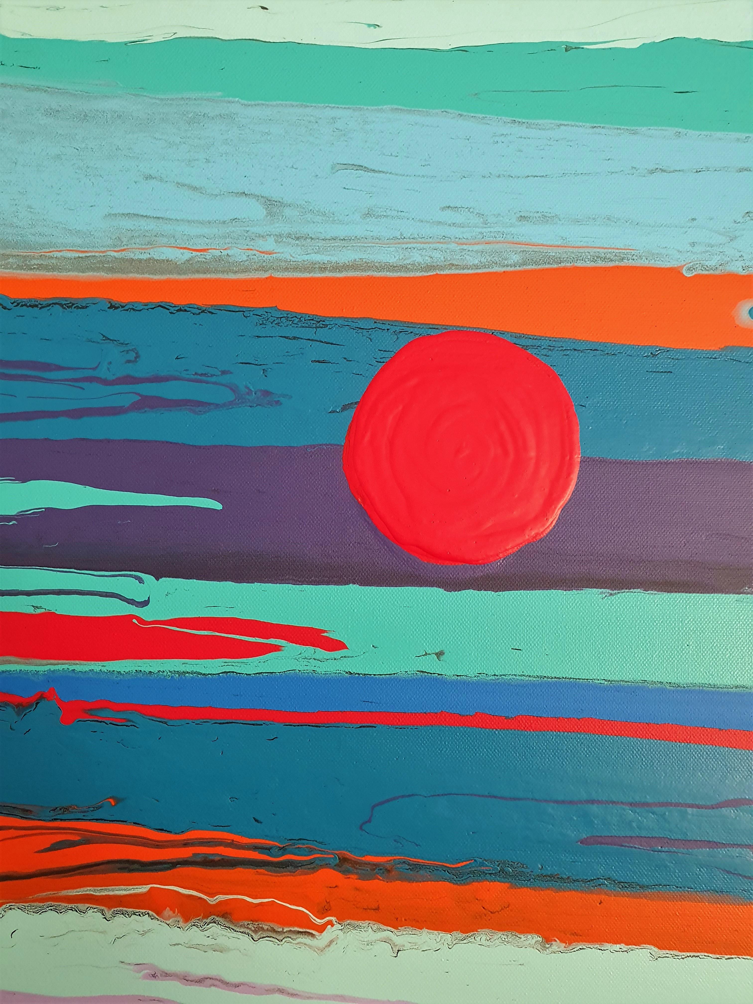 Solitude - Minimalismo, Art Deco, Astratto, Audace, Investire, Colorato, Dichiarazione - Painting di Karnish Art