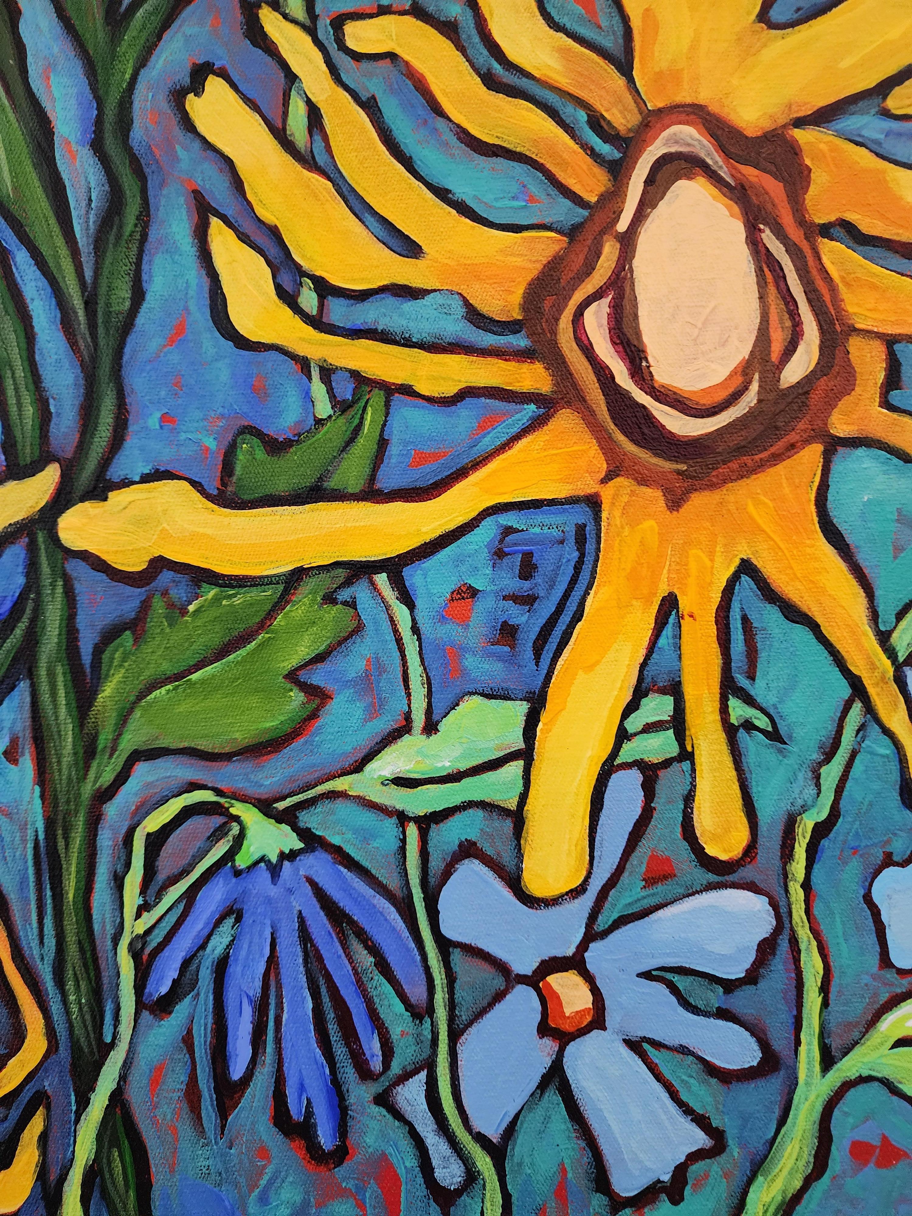Soul Song Sunflowers - Florals, Landscape, Investment, Nature, Hope, Painting For Sale 10