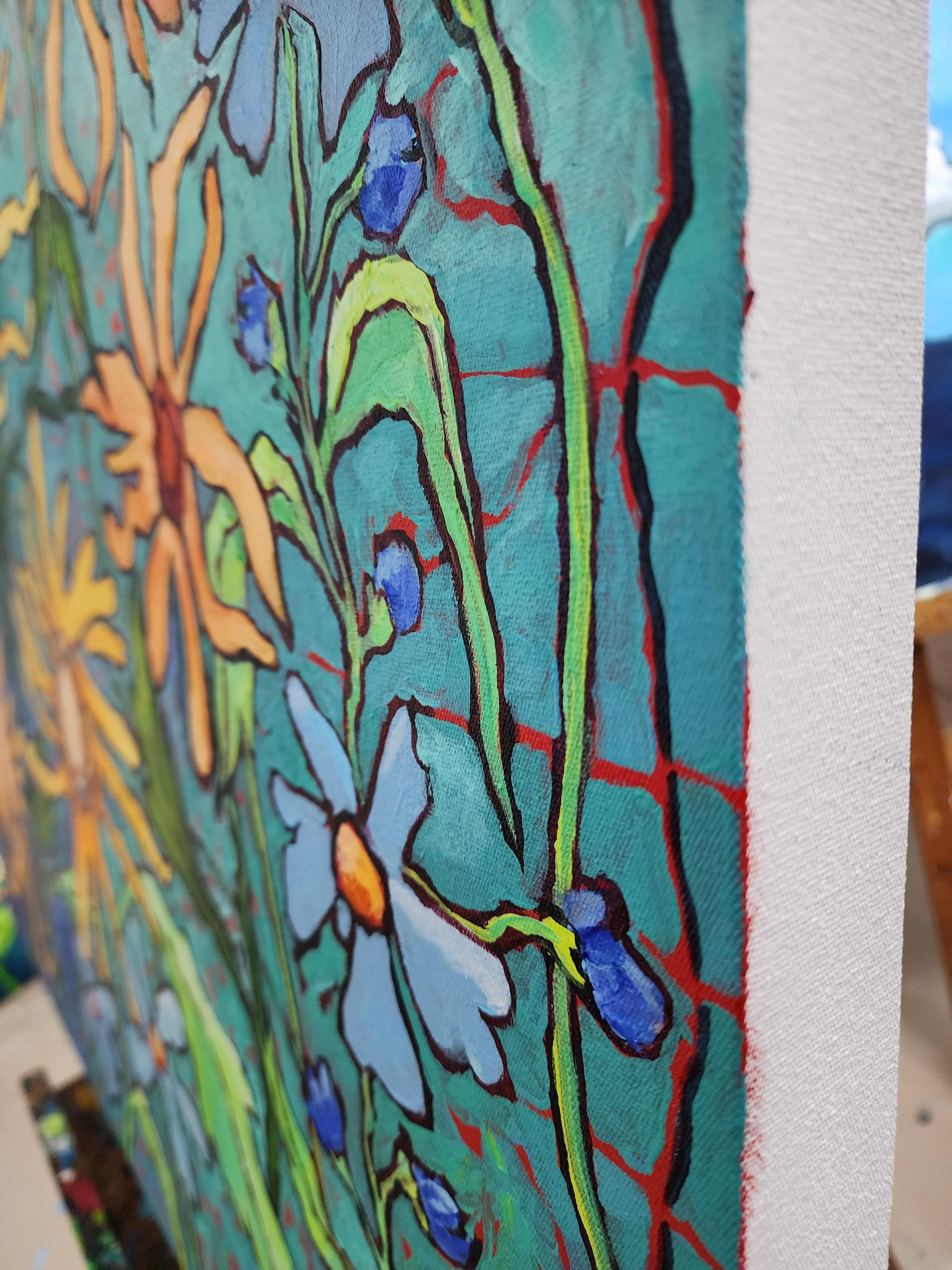 Soul Song Sunflowers - Florals, Landscape, Investment, Nature, Hope, Painting For Sale 5