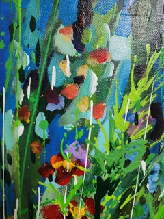 Santuario del Alma: Pintura Extra Grande, Floral, Paisaje, Única, Original
