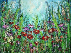 Santuario del Alma: Pintura Extra Grande, Floral, Paisaje, Única, Original