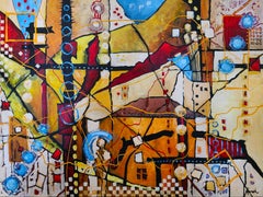 Space and Time: Maximalism Painting Large Original Unique Authentic