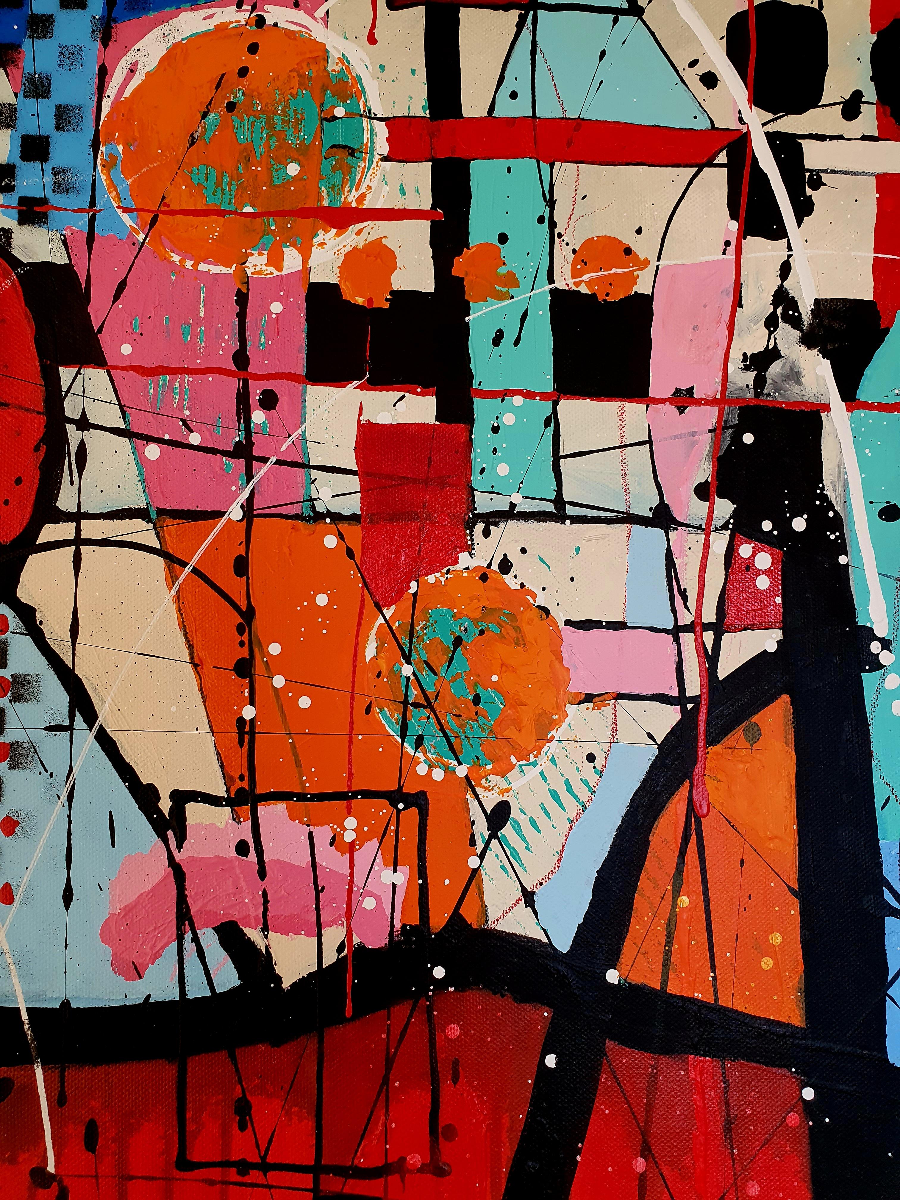 Stardust - Painting Maximalism Abstract Bold Colorful Contemporary Cubism Invest For Sale 4