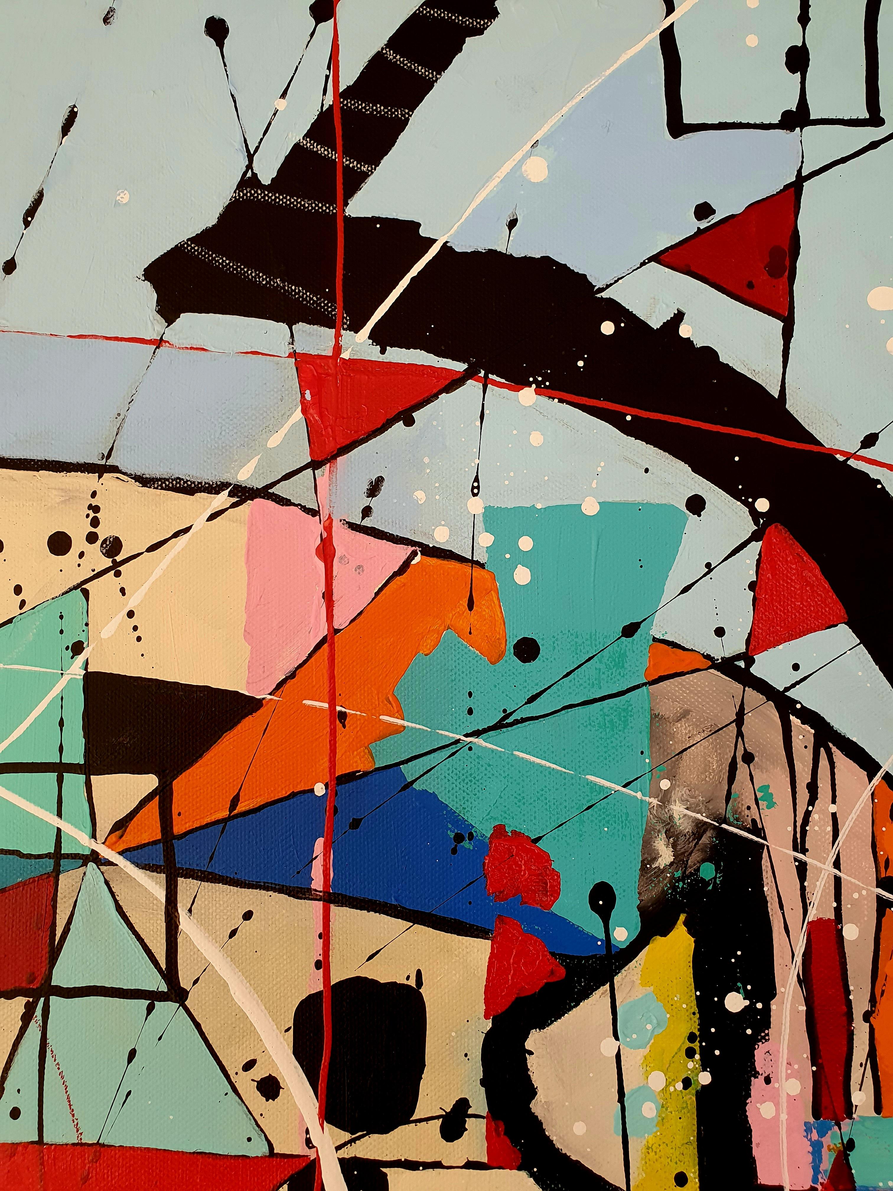 Stardust - Painting Maximalism Abstract Bold Colorful Contemporary Cubism Invest For Sale 6