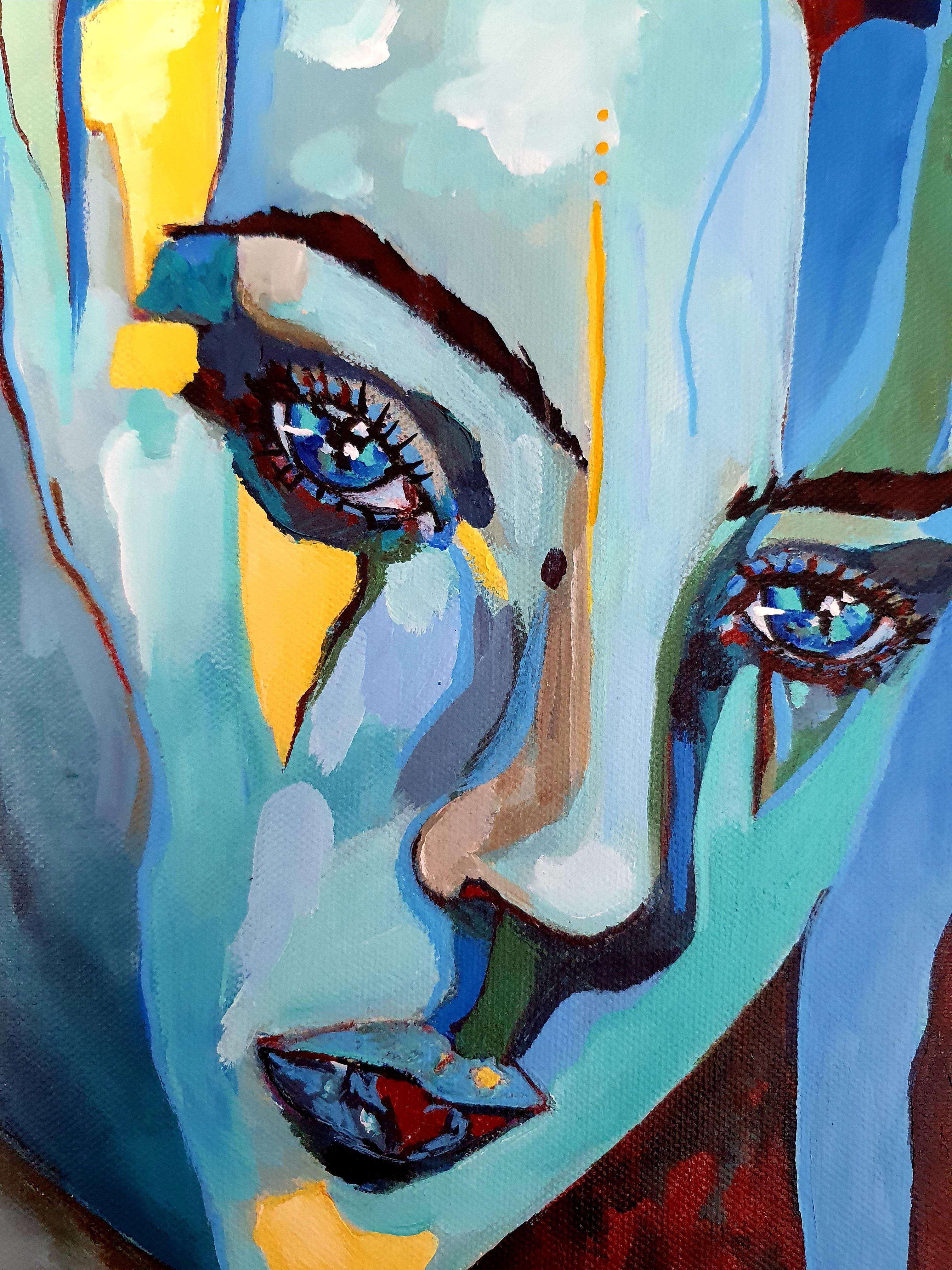 Starry starry night - Portrait, Painting, Abstract, Intense, Muse, Van Gogh For Sale 1