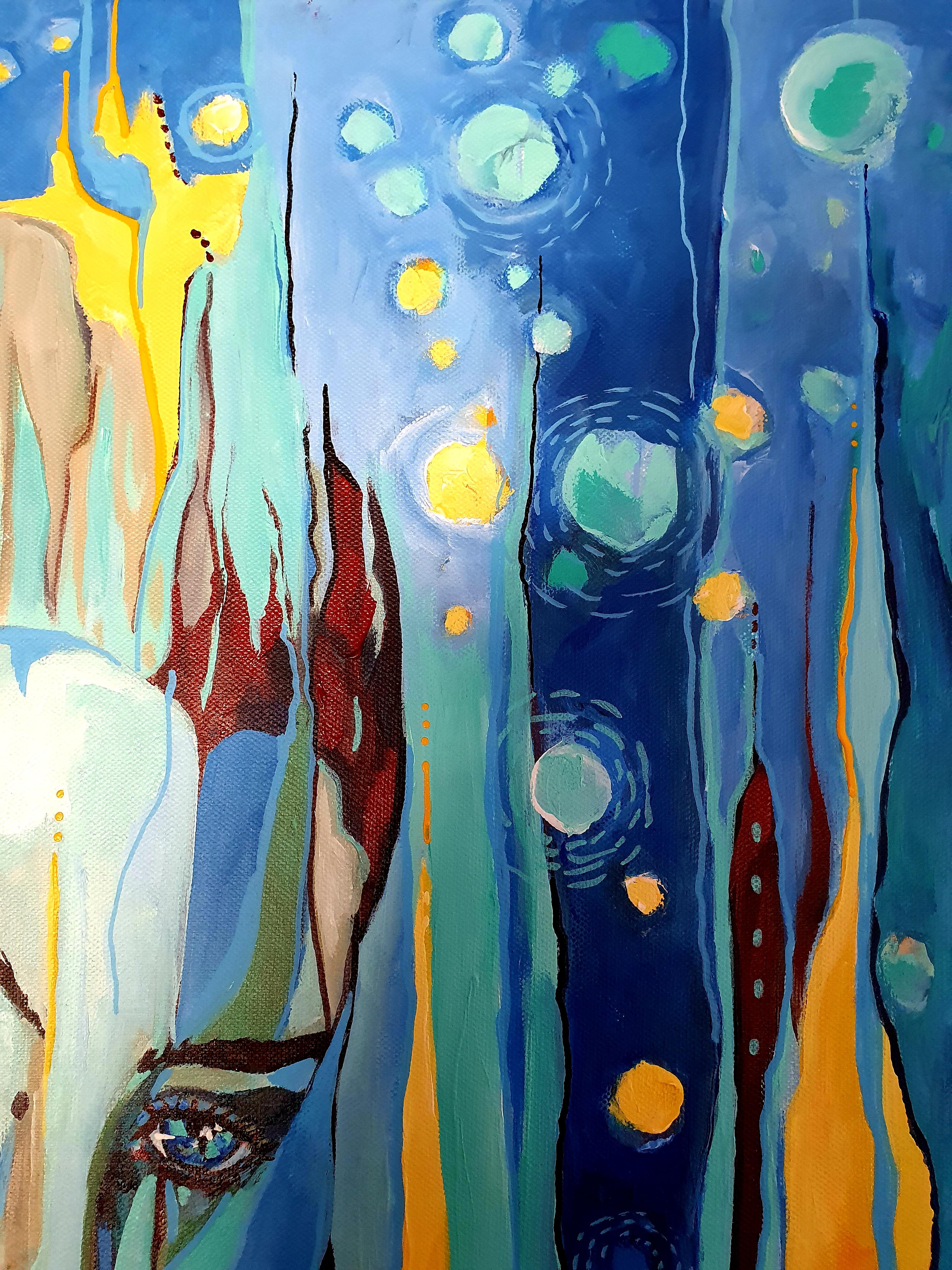 Starry starry night - Portrait, Painting, Abstract, Intense, Muse, Van Gogh For Sale 3