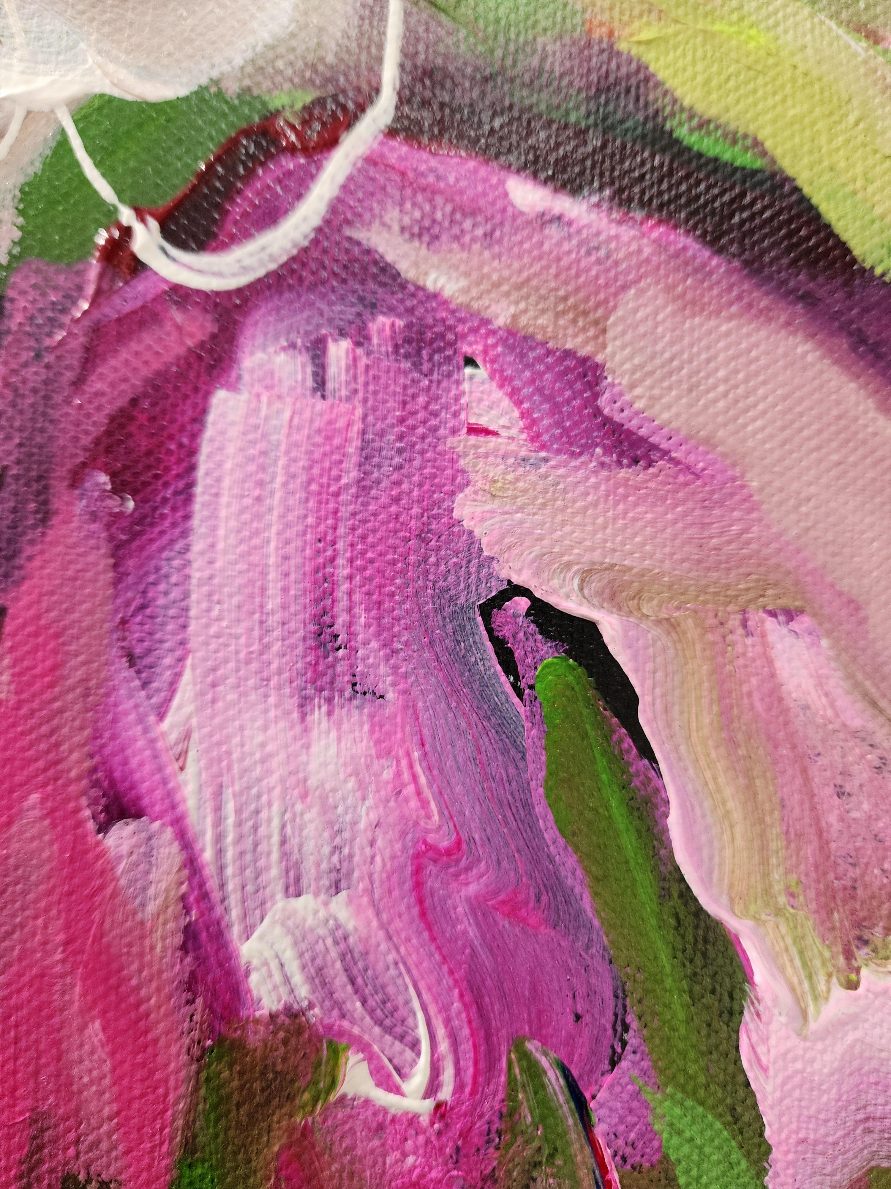 Still-life Painting Floral Vase Colorful Flower Original Contemporary Investment For Sale 8