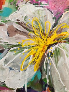 Stillleben Gemälde Blumenvase Bunte Blume Original Zeitgenössische Investition