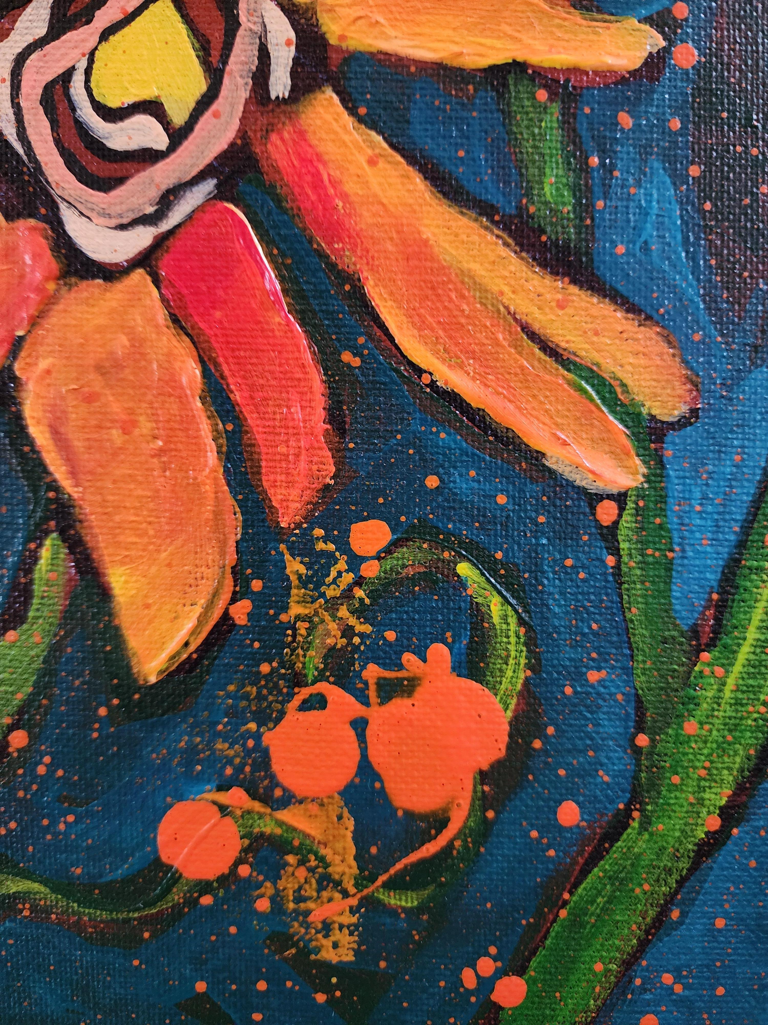 Sunshine Painting Freedom Bold Statement Orange Contemporary Abstract Invest Joy For Sale 8