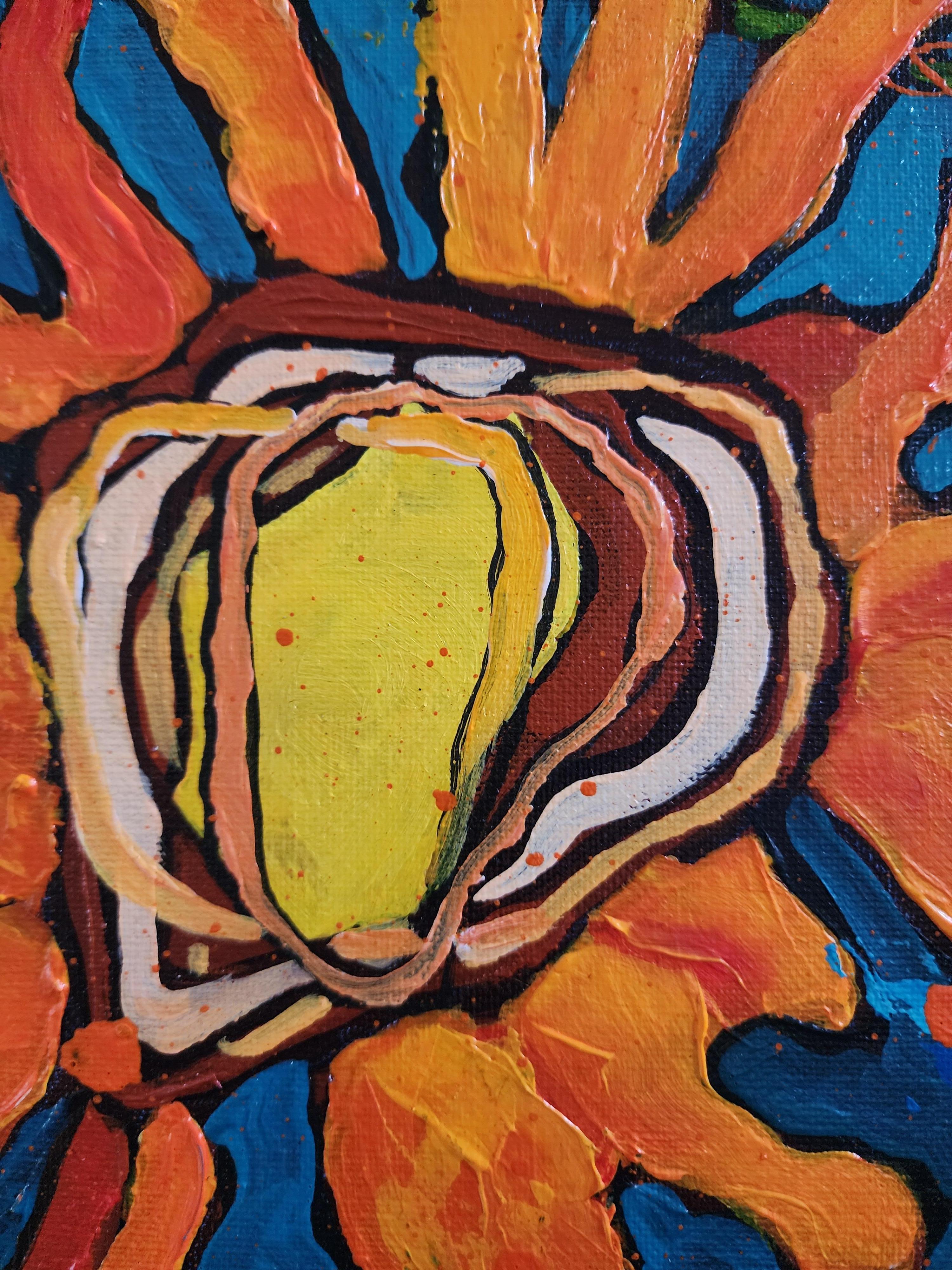 Sunshine Painting Freedom Bold Statement Orange Contemporary Abstract Invest Joy For Sale 2