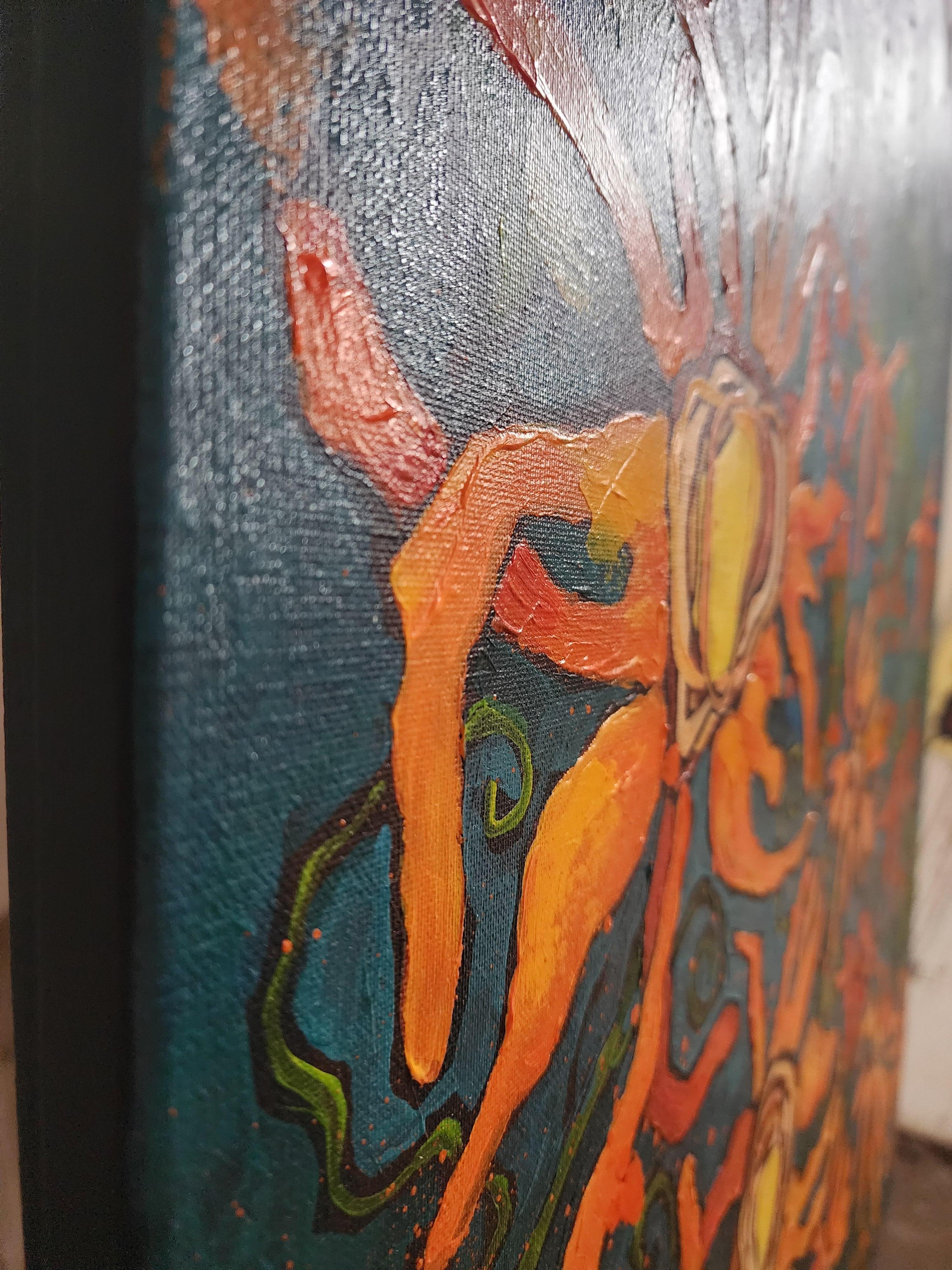 Sunshine Painting Freedom Bold Statement Orange Contemporary Abstract Invest Joy For Sale 4