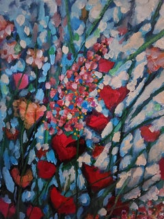 Sweet Patch of Joy - Peinture Floral Delight Impressionism Maximalism Unique Joy
