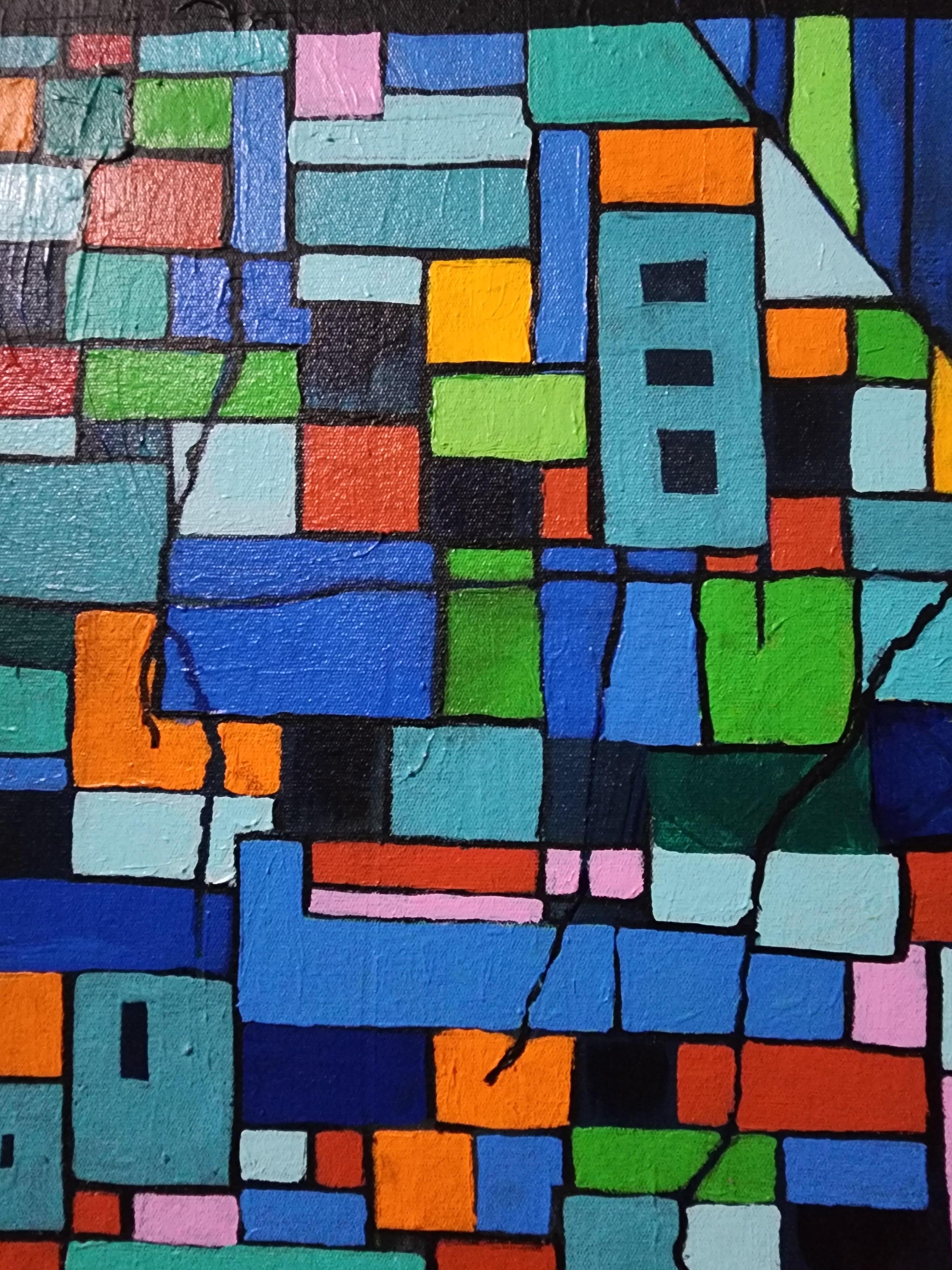Tapestry of a Beautiful Life - Extra Large Striking Investment Abstract Humanity - Painting by Karnish Art