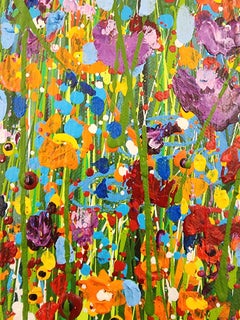 The Awakening: Colorful Floral Landscape Painting, Acrylic on Canvas