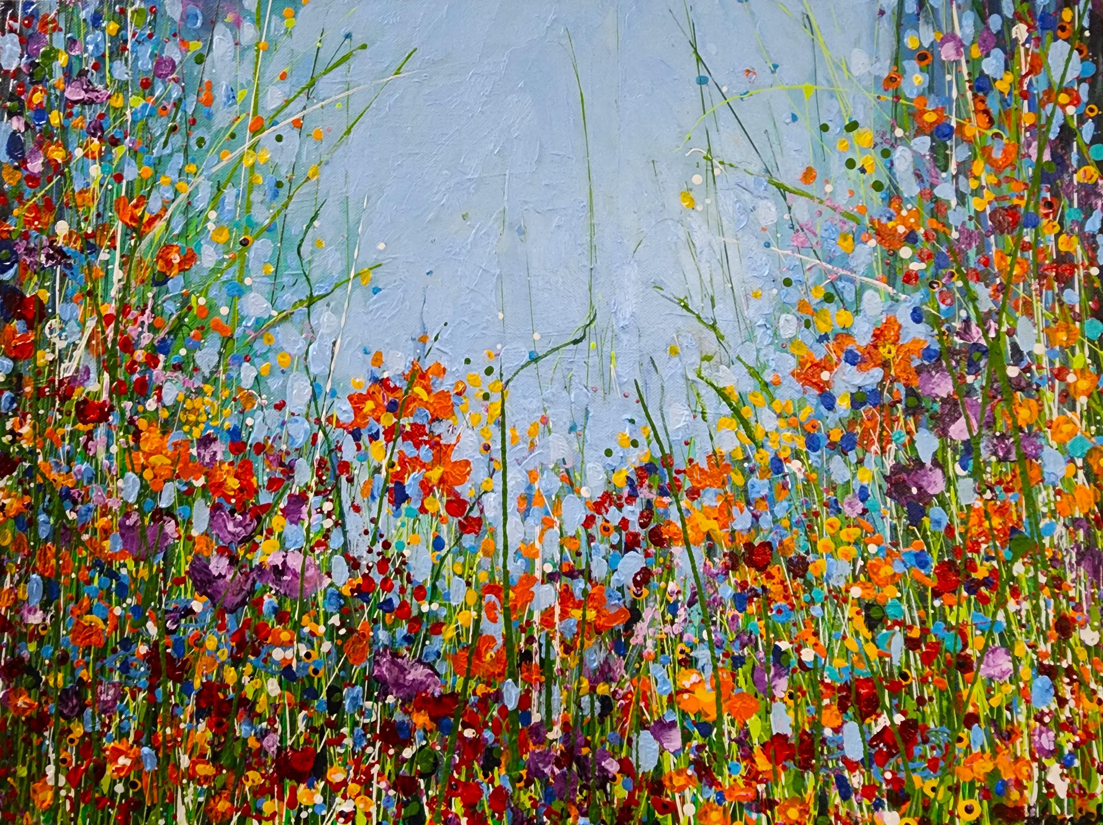 Abstract Painting Karnish Art - The Awakeninging - Paysage floral, Nature, joie vibrante et fleur de la Mère Terre