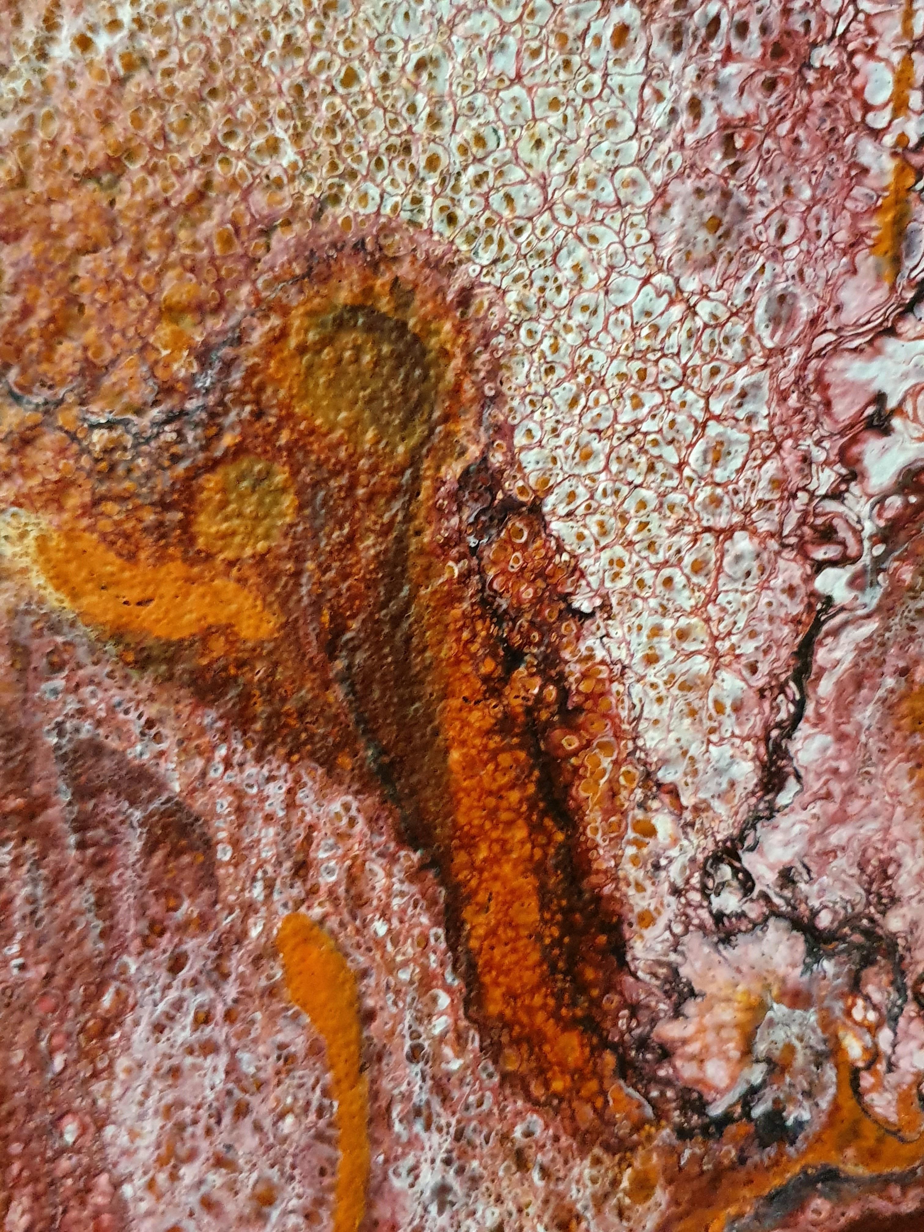 El Fuego Interior - Movimiento Flujo Energía Rojo Cálido Llamativo Pintura Fuego Pasión en venta 5