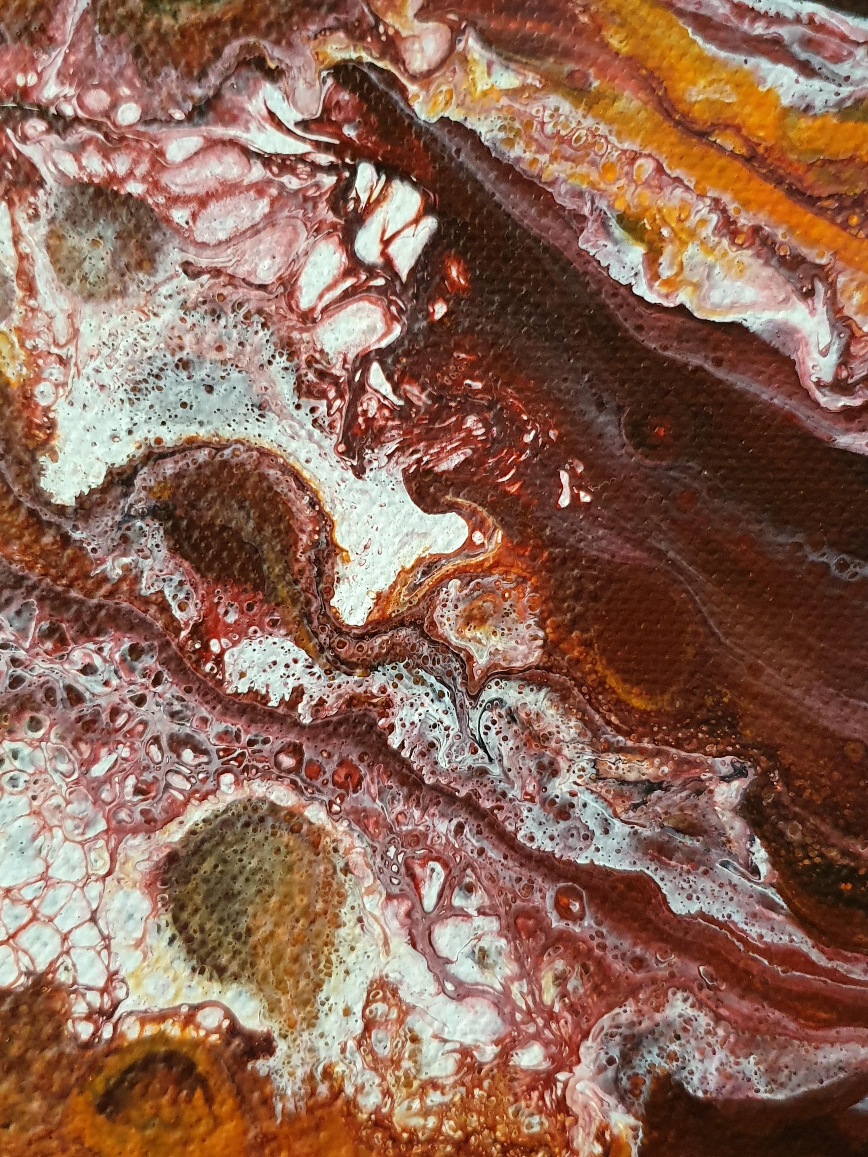 El Fuego Interior - Movimiento Flujo Energía Rojo Cálido Llamativo Pintura Fuego Pasión en venta 6