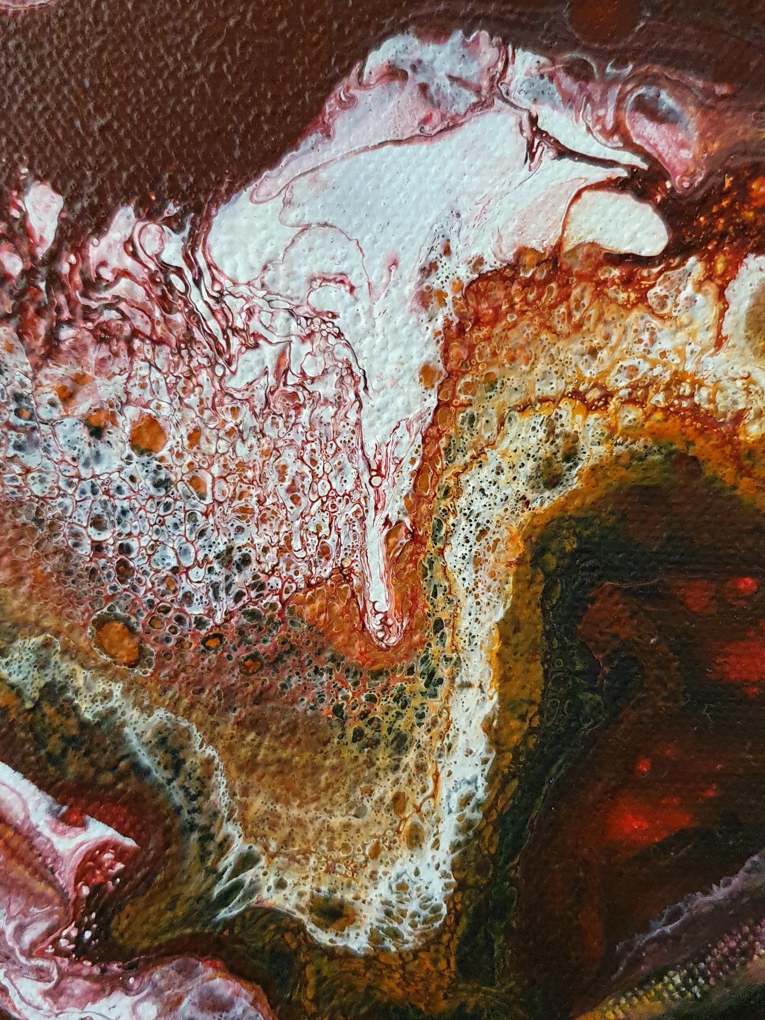 El Fuego Interior - Movimiento Flujo Energía Rojo Cálido Llamativo Pintura Fuego Pasión en venta 3