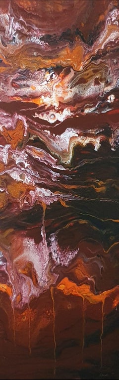 Il Fuoco Dentro - Movimento Flusso Energia Rosso Caldo Pittura d'impatto Passione Fuoco