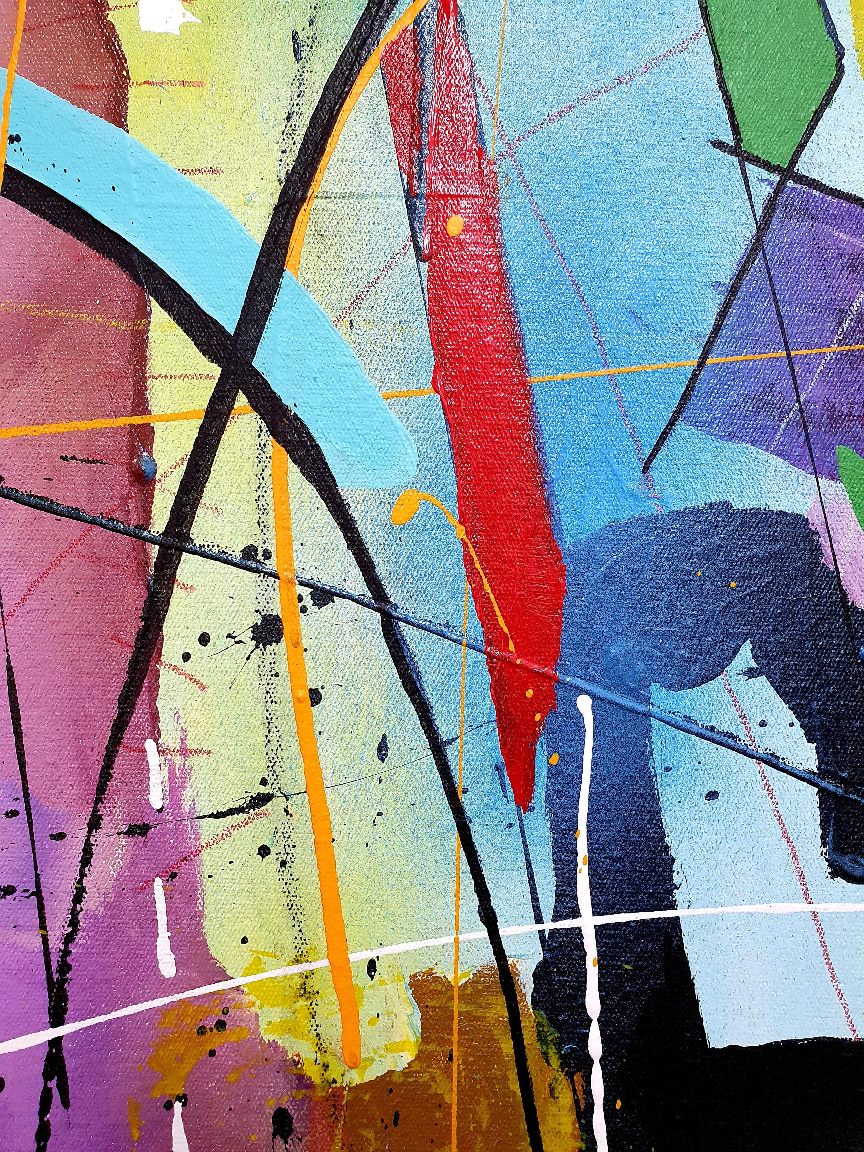 The Guardians of Allegro - Symphony Color Striking Balance Joy Abstract Modern For Sale 4