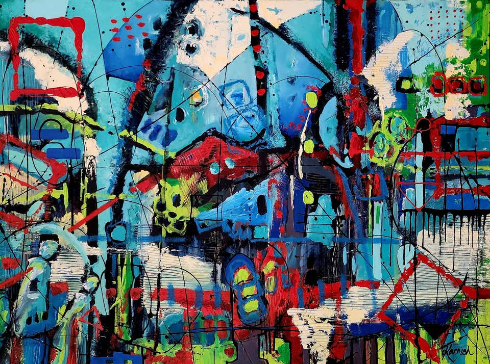 Karnish Karnish Art - Stardust - Soulful Colorful Large Abstract Striking ...