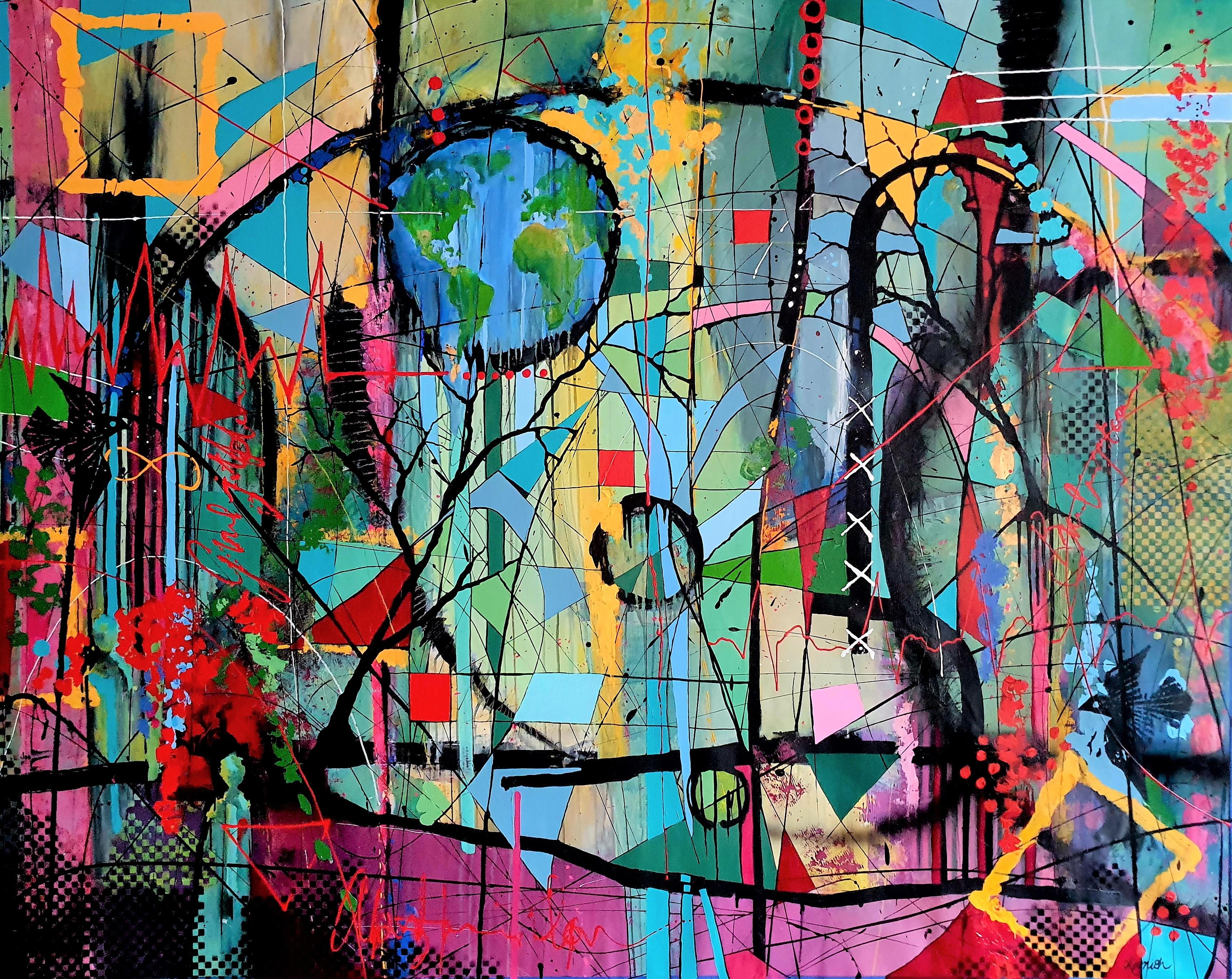 Les gardiens de Gaia - Extra large Earth Expressionist Colorful Freedom